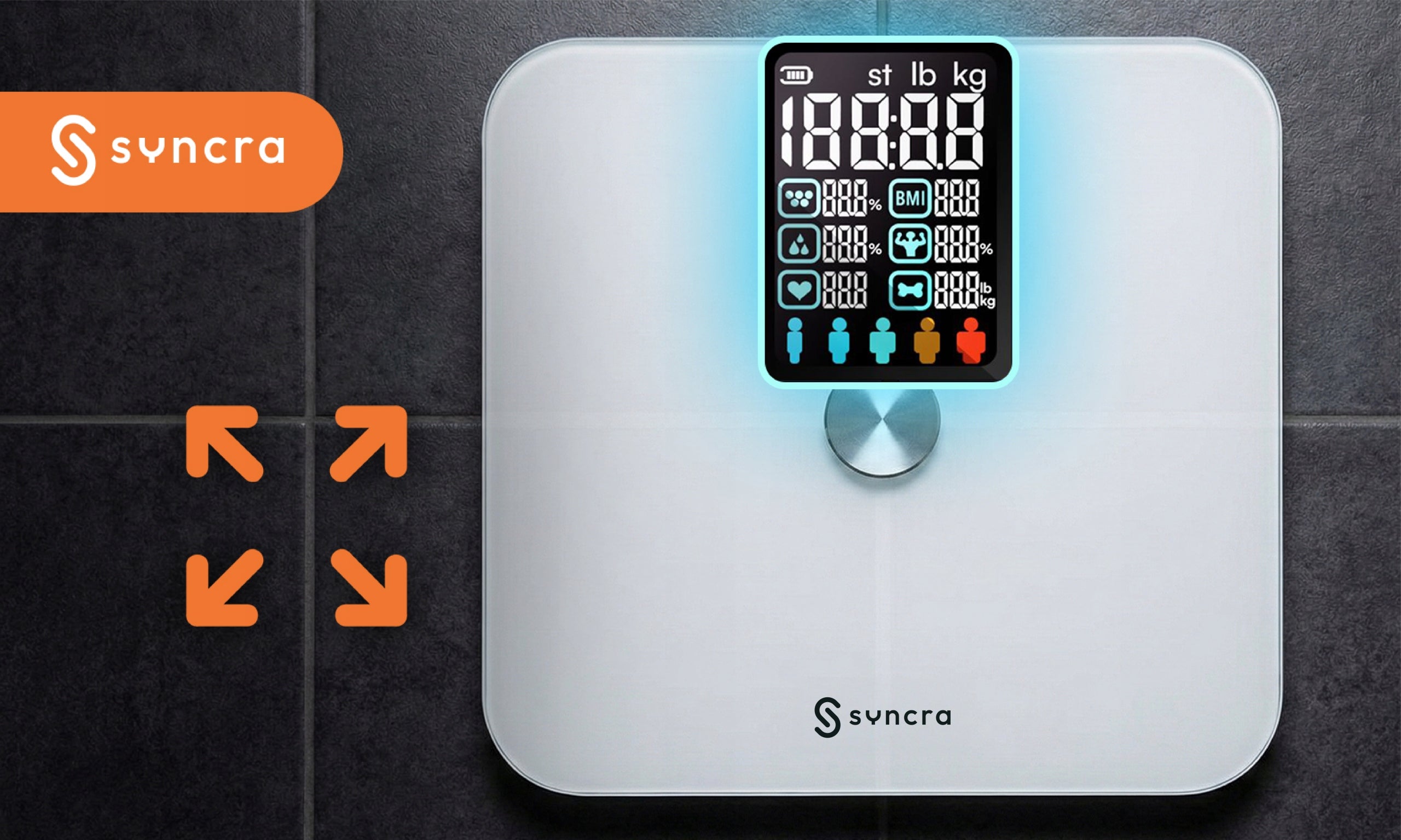 Bathroom Scale Analytical Electronic 13 Parameters APPLICATION in Polish Manufacturer code SMART+ Waga łazienkowa z analizą ciała PRO
