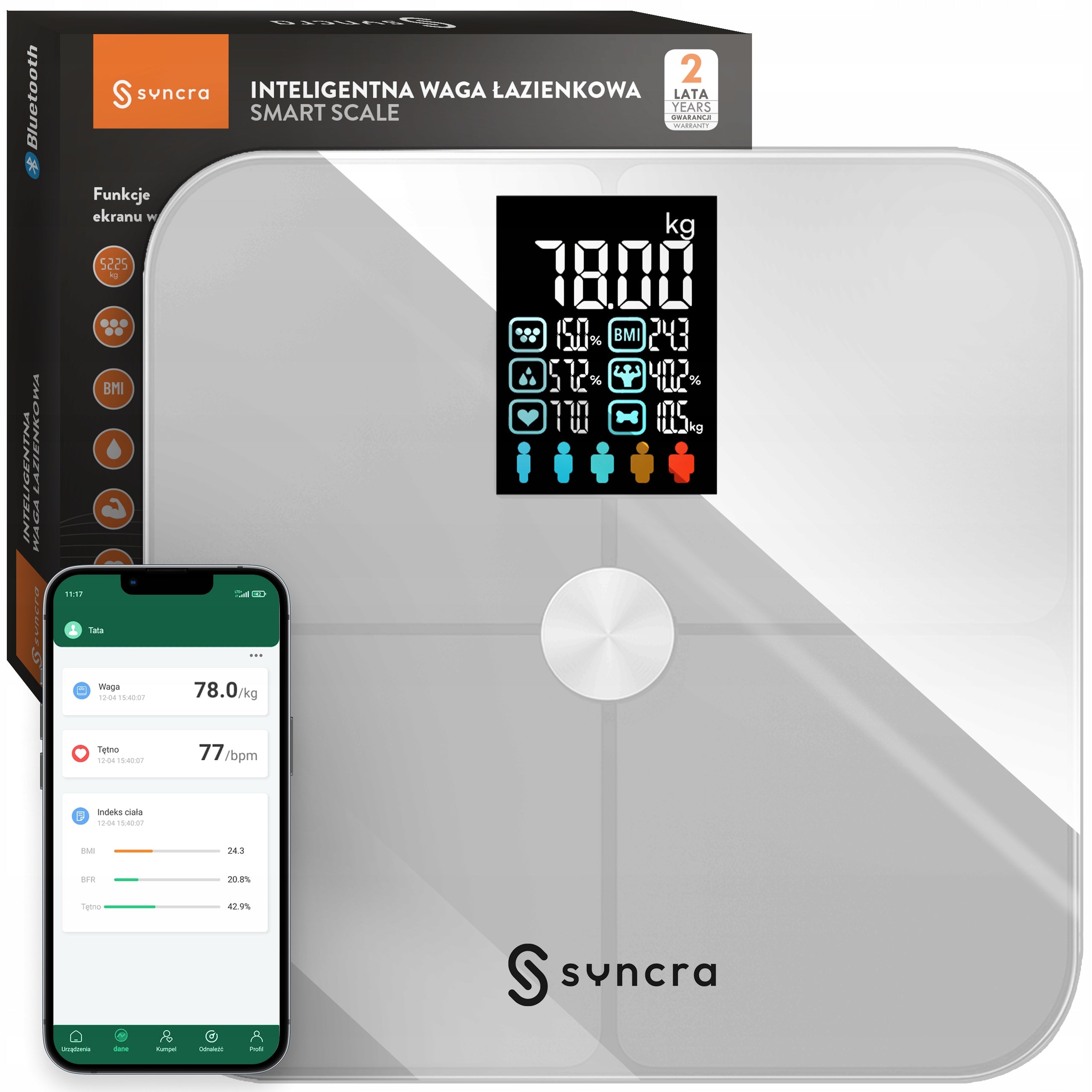 Bathroom Scale Analytical Electronic 13 Parameters APPLICATION in Polish