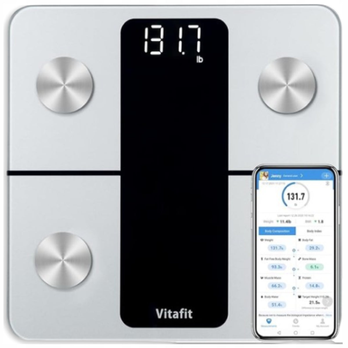 Bathroom Scale Analytical Electronic Glass Vitafit Smart