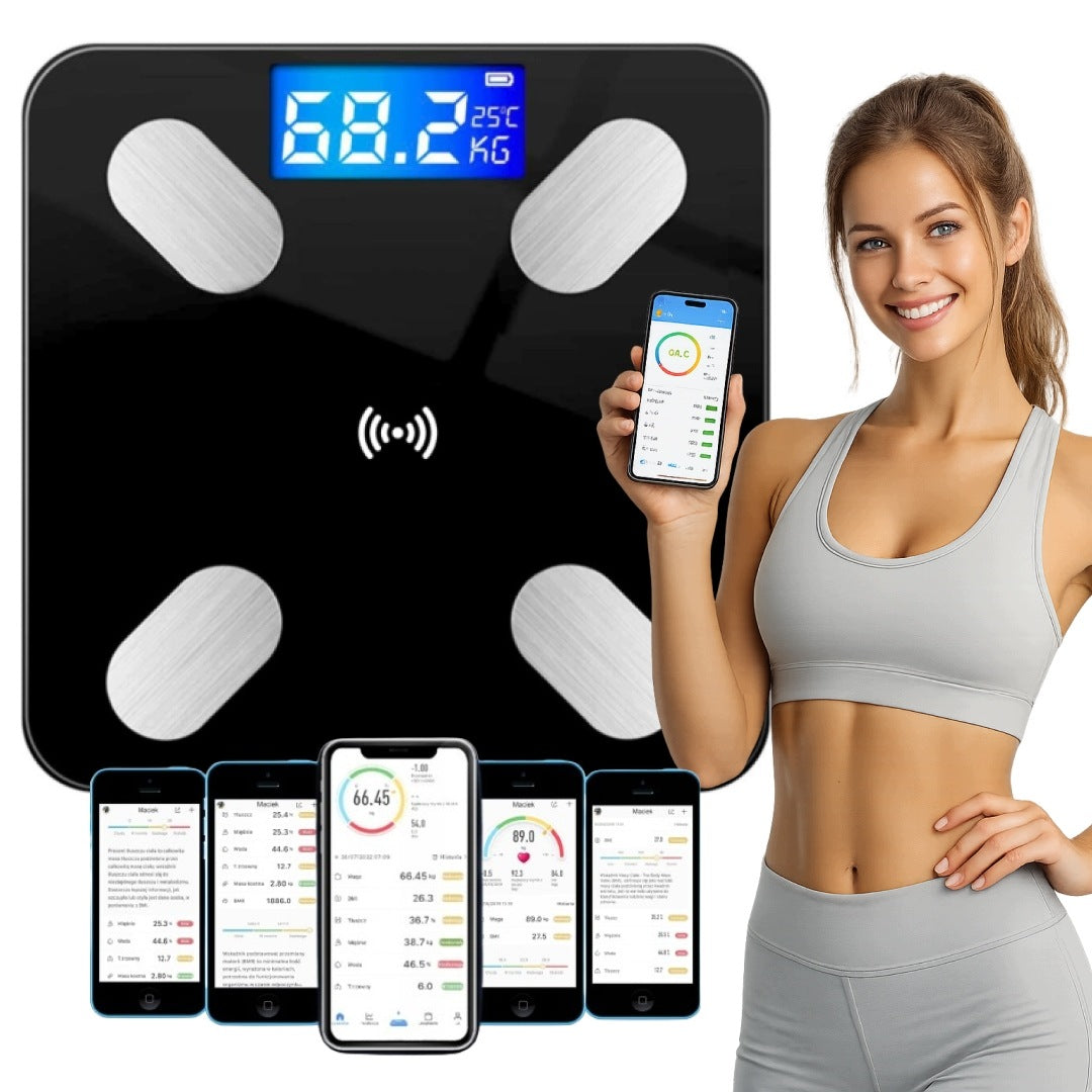Bathroom Scale Analytical Smart Bluetooth 180kg BMI Application PL