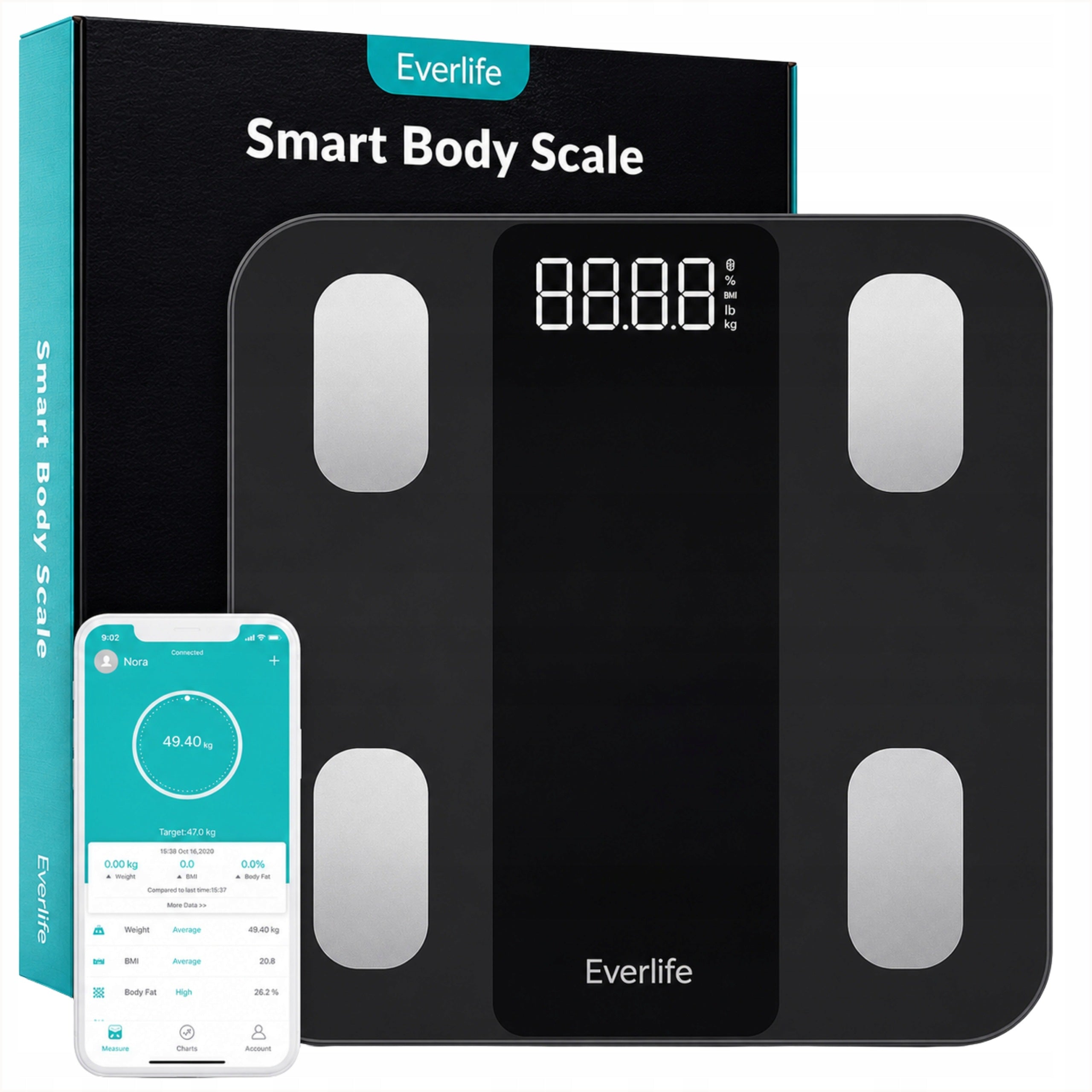 Bathroom Scale Analytical Smart Scale with Polish Performance Tracking App