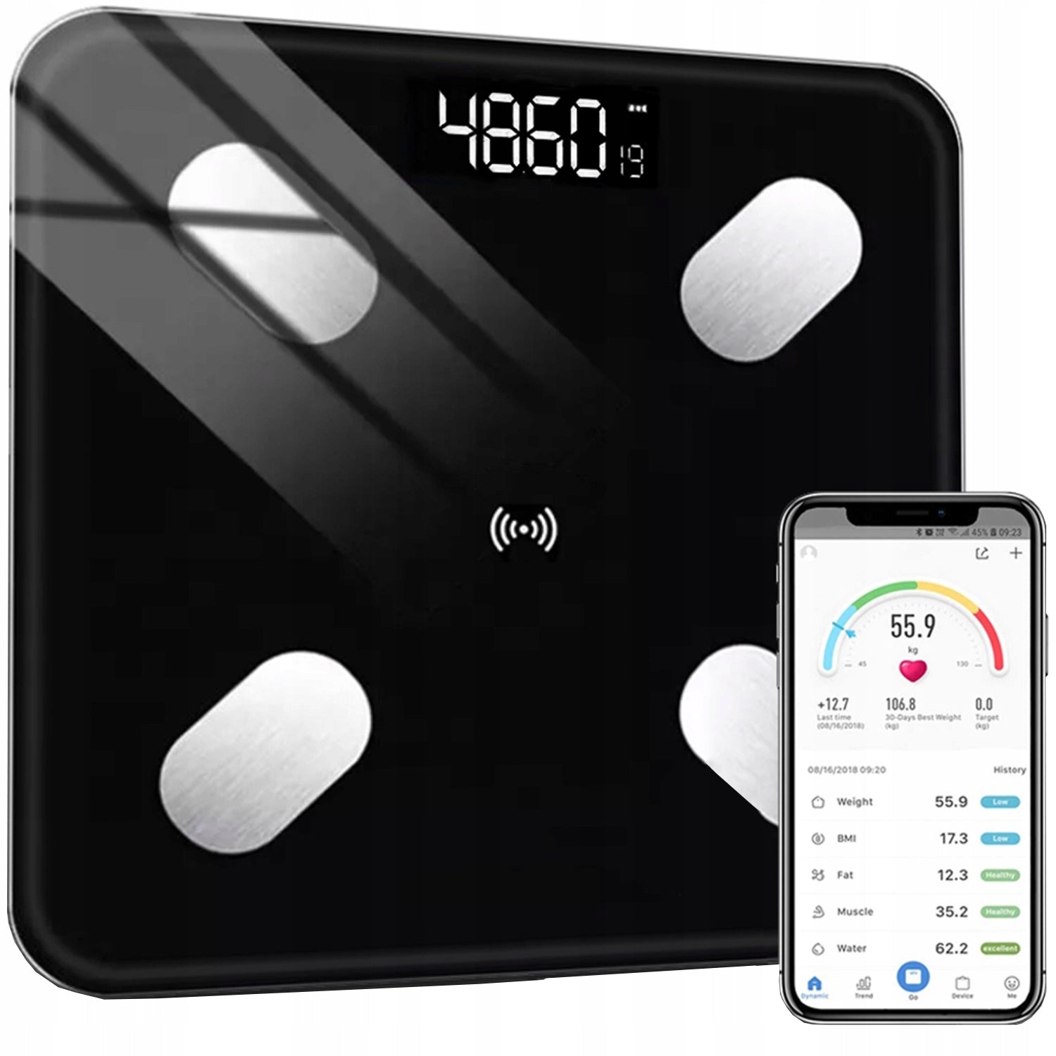 Bathroom Scale Compact BLUETOOTH FALCON SLIM Analytical SMART 1 piece