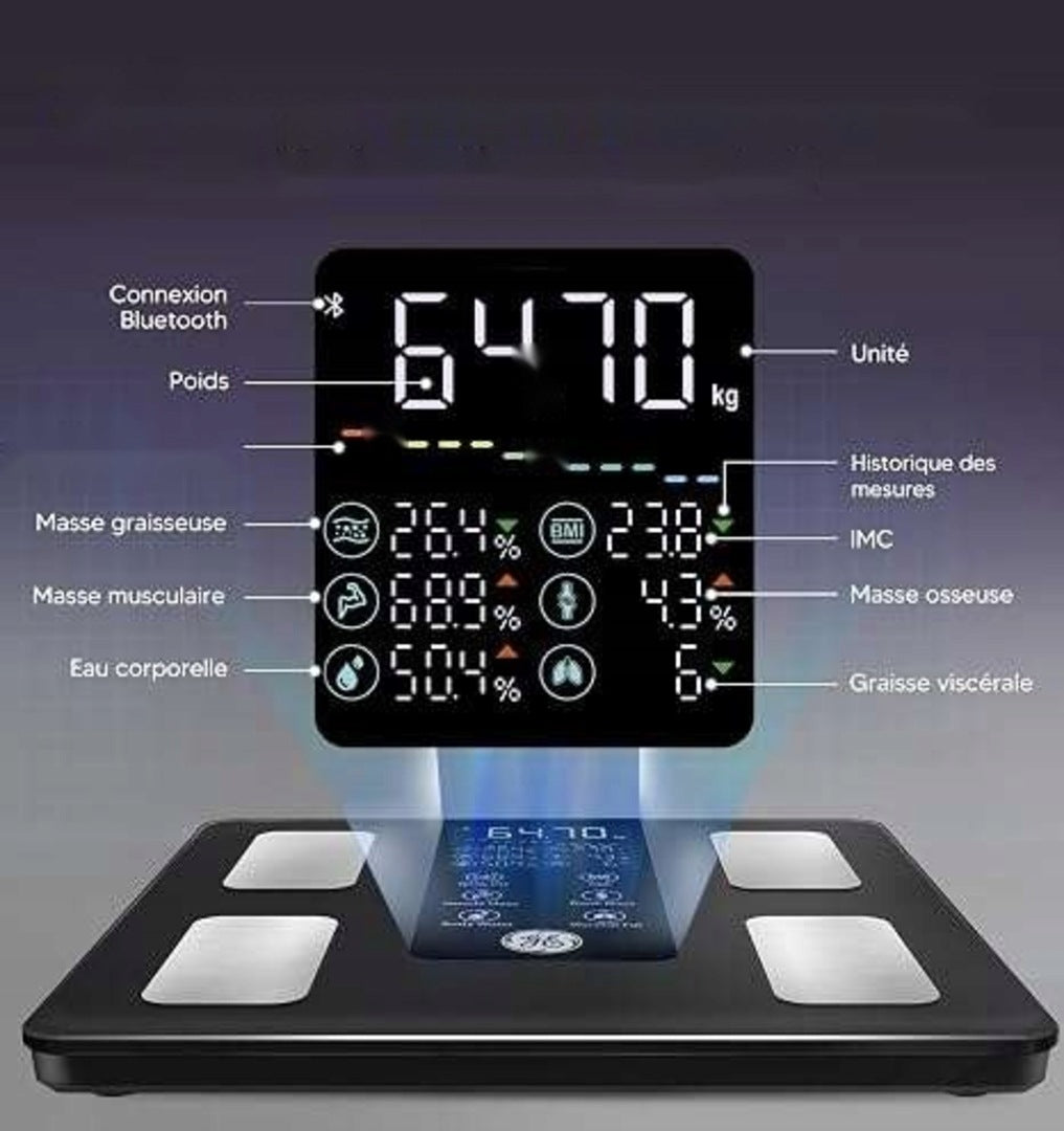 Bathroom Scale Digital BMI Large Screen 5,3" Smart GE Connected Brand no brand
