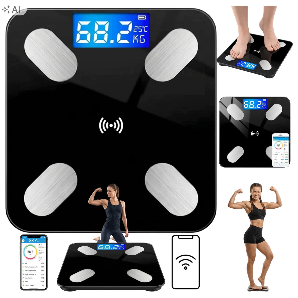Bathroom Scale Electronic Analytical Bluetooth Smart Bmi App