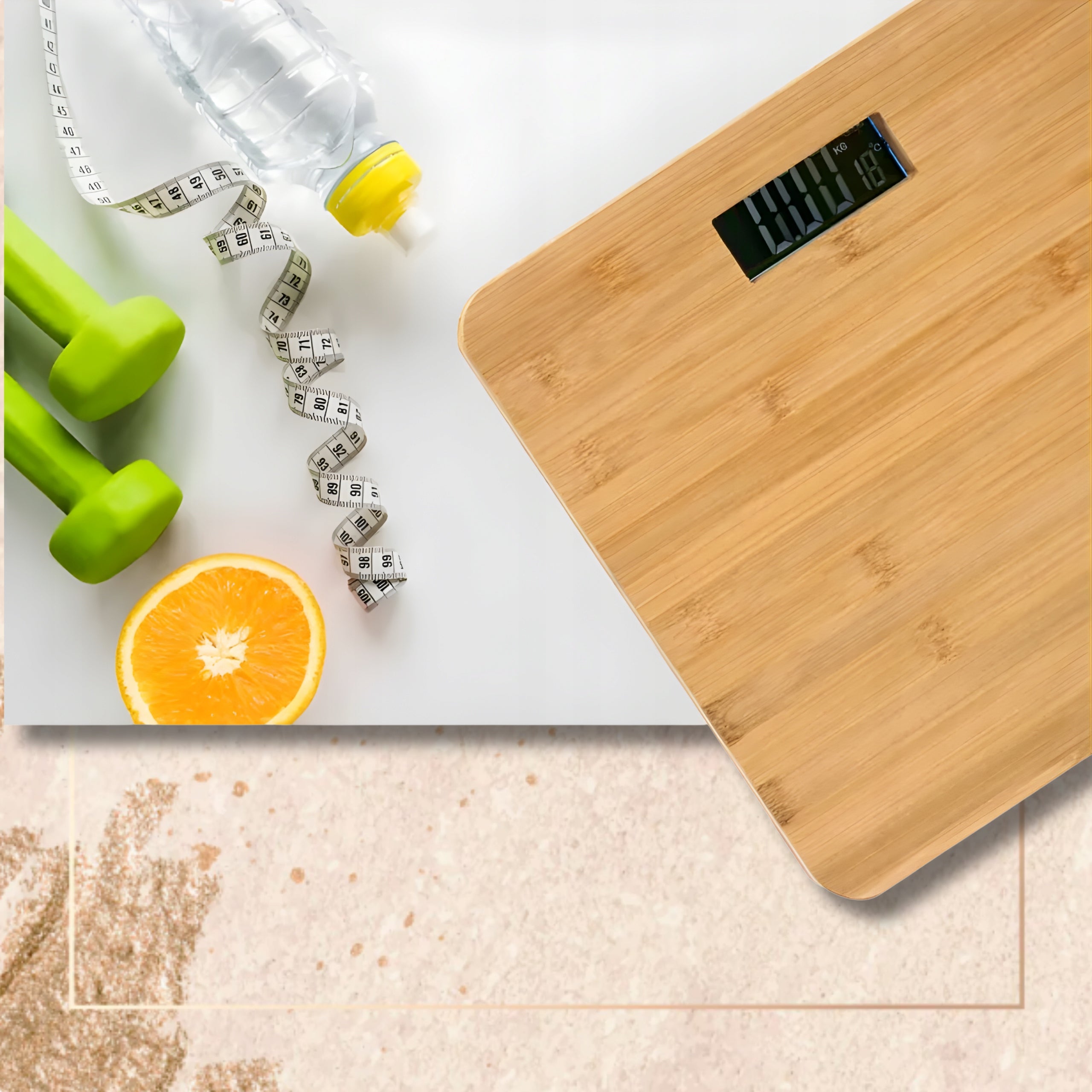 Bathroom Scale Electronic Bamboo 180 kg Non-Slip Display Manufacturer code Waga łazienkowa