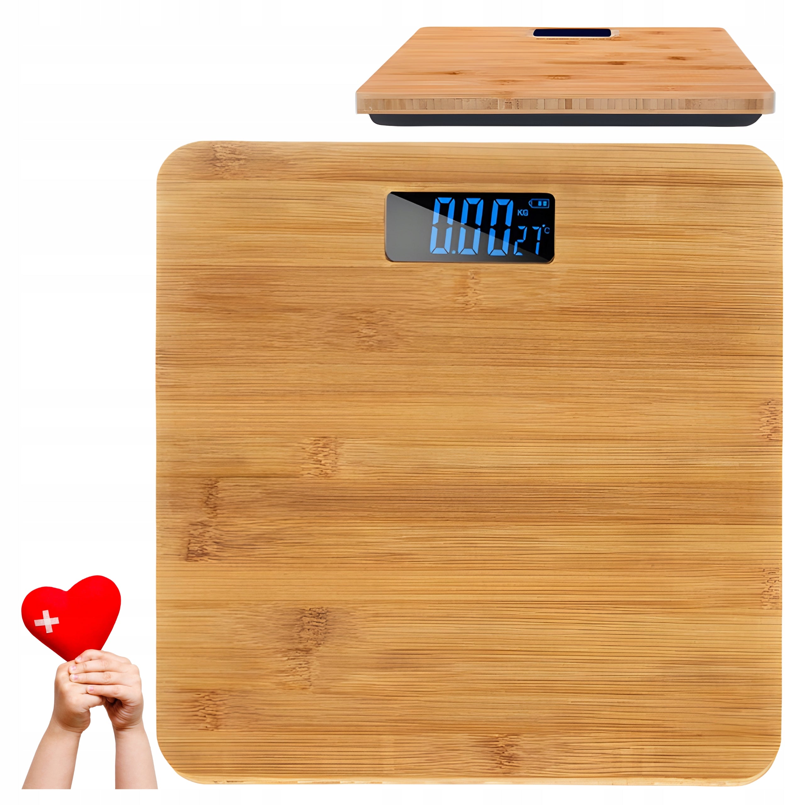 Bathroom Scale Electronic Bamboo 180 kg Non-Slip Display