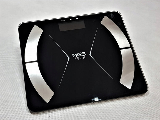 Bathroom Scale Electronic Glass Black BMI