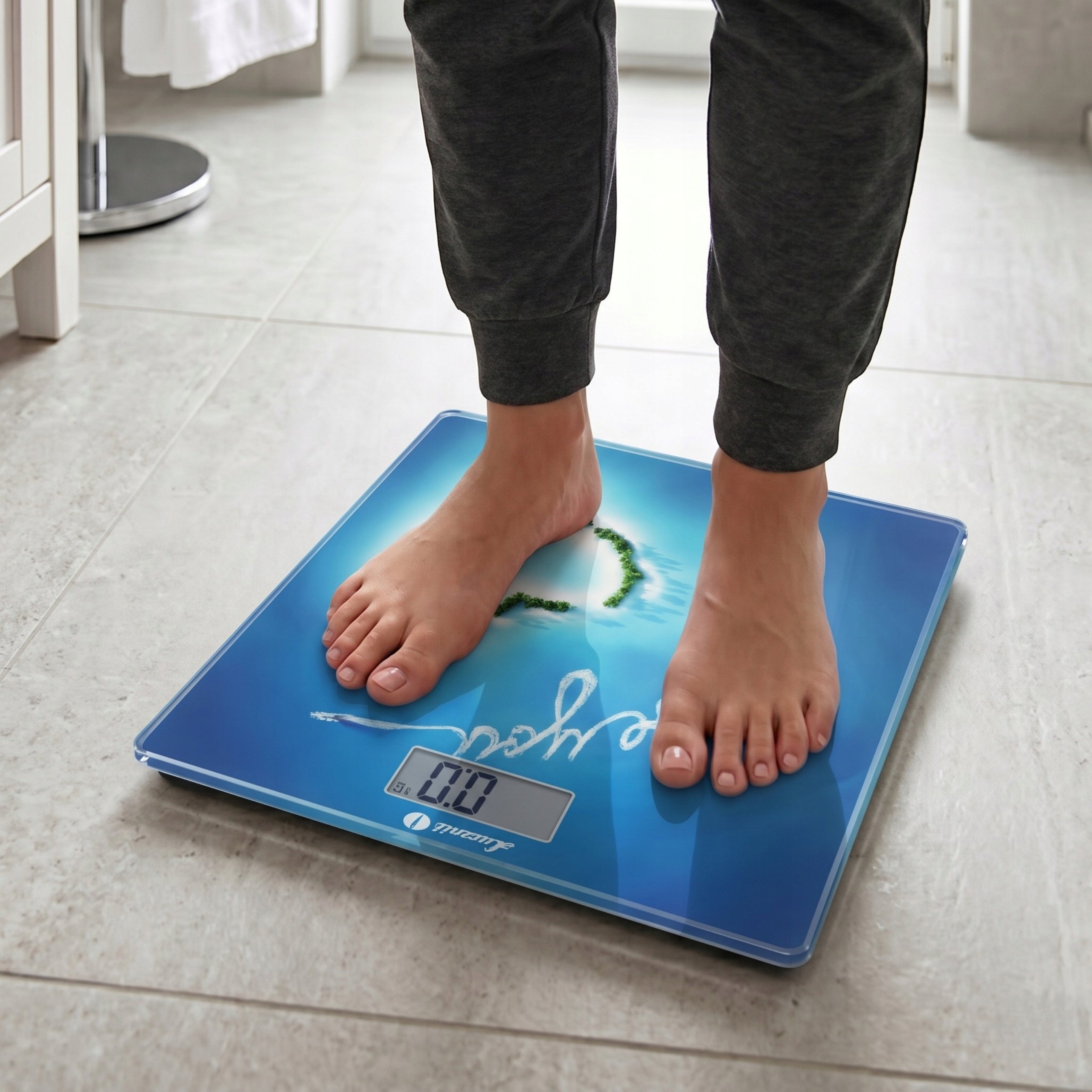 Bathroom Scale Electronic LCD Glass Accurate Łucznik 150kg + BATTERIES Brand Łucznik