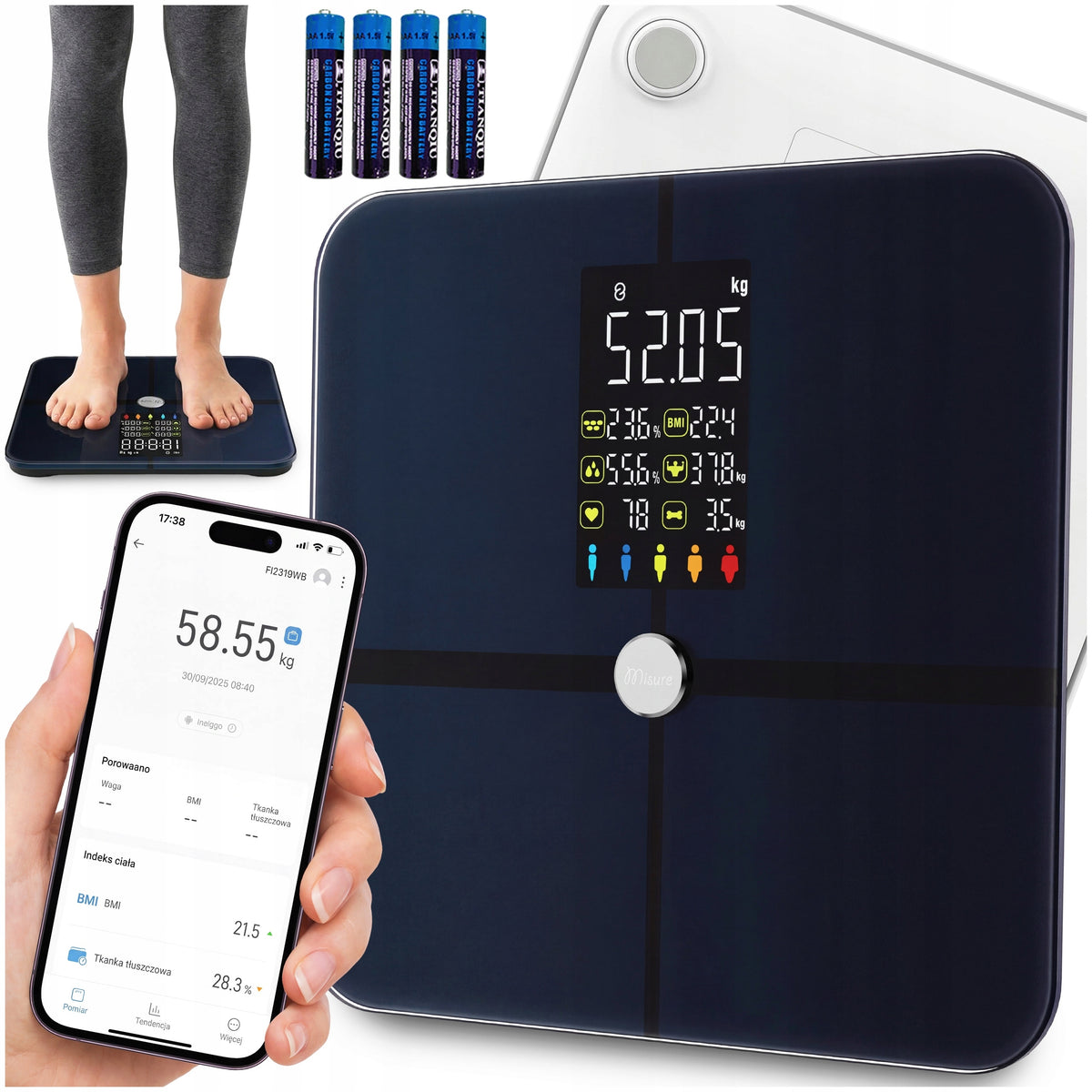 Bathroom Scale MISURE Analytical Electronic 22 Parameters Body Analysis