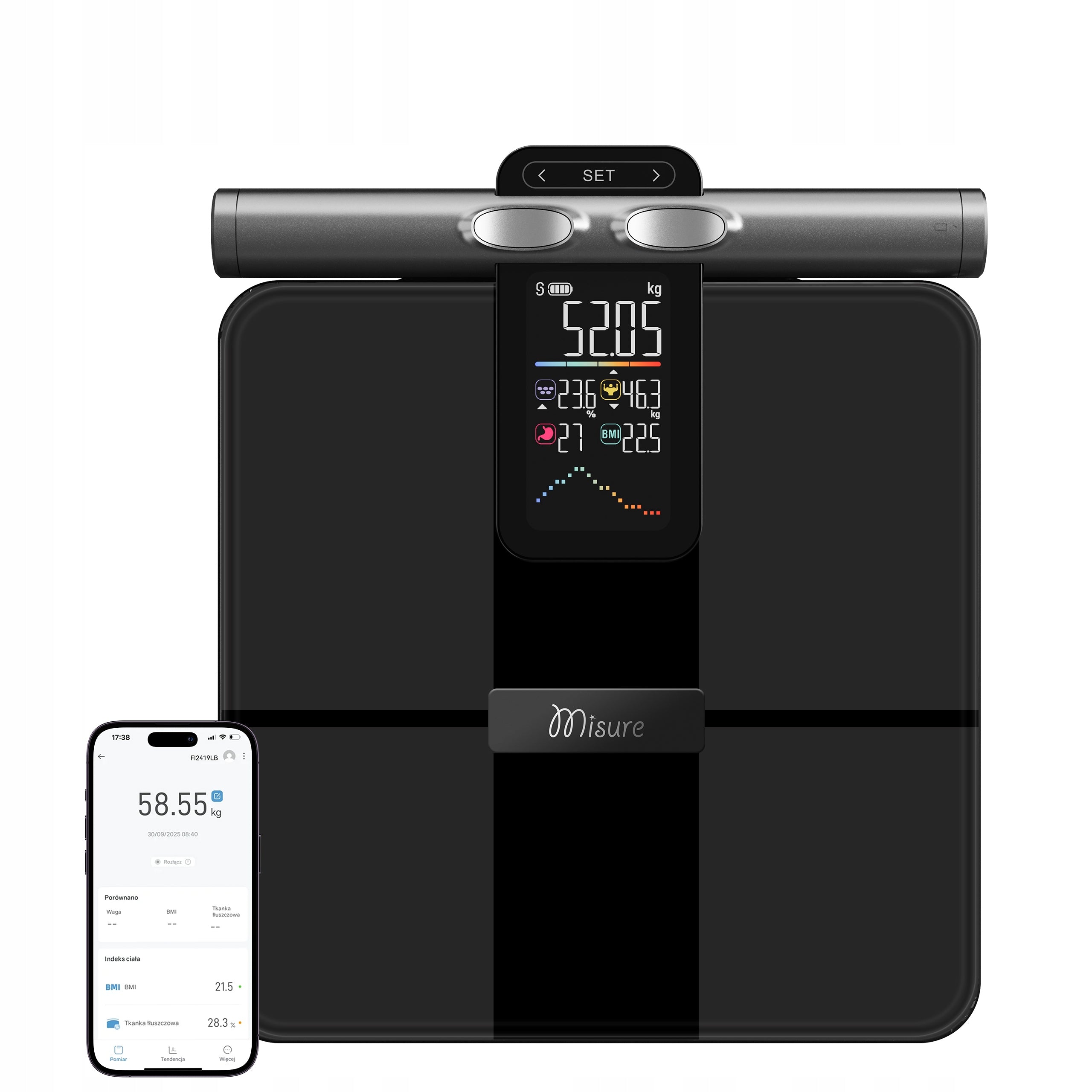 Bathroom Scale MISURE Electronic Analytical Body Analysis 180 kg BMI