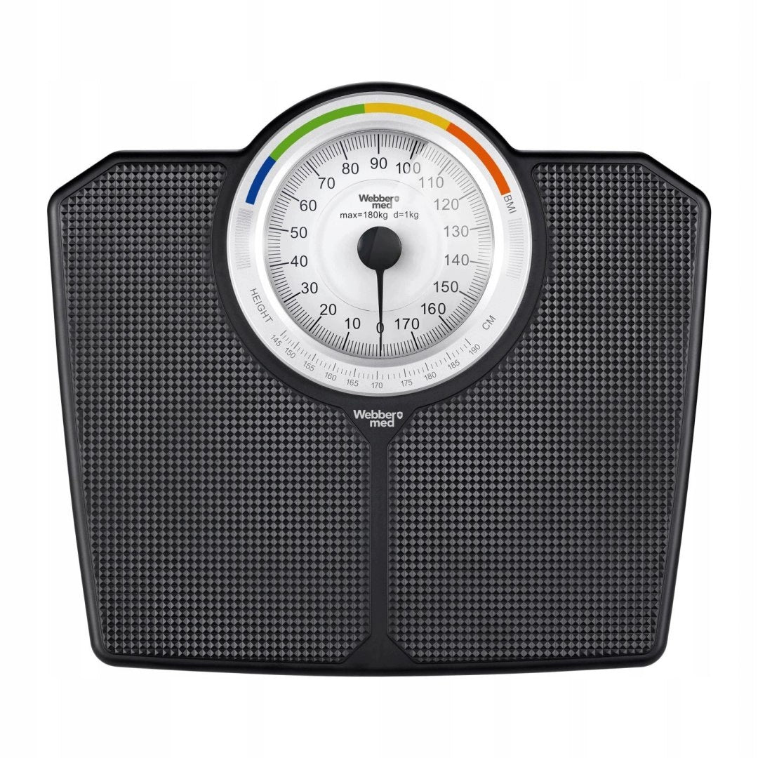 Bathroom Scale Mechanical Analog 180 kg Black Webber BMI Without Battery