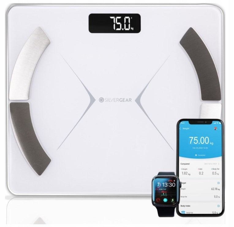 Bathroom Scale Smart Analytical SilverGear Smart Scale White