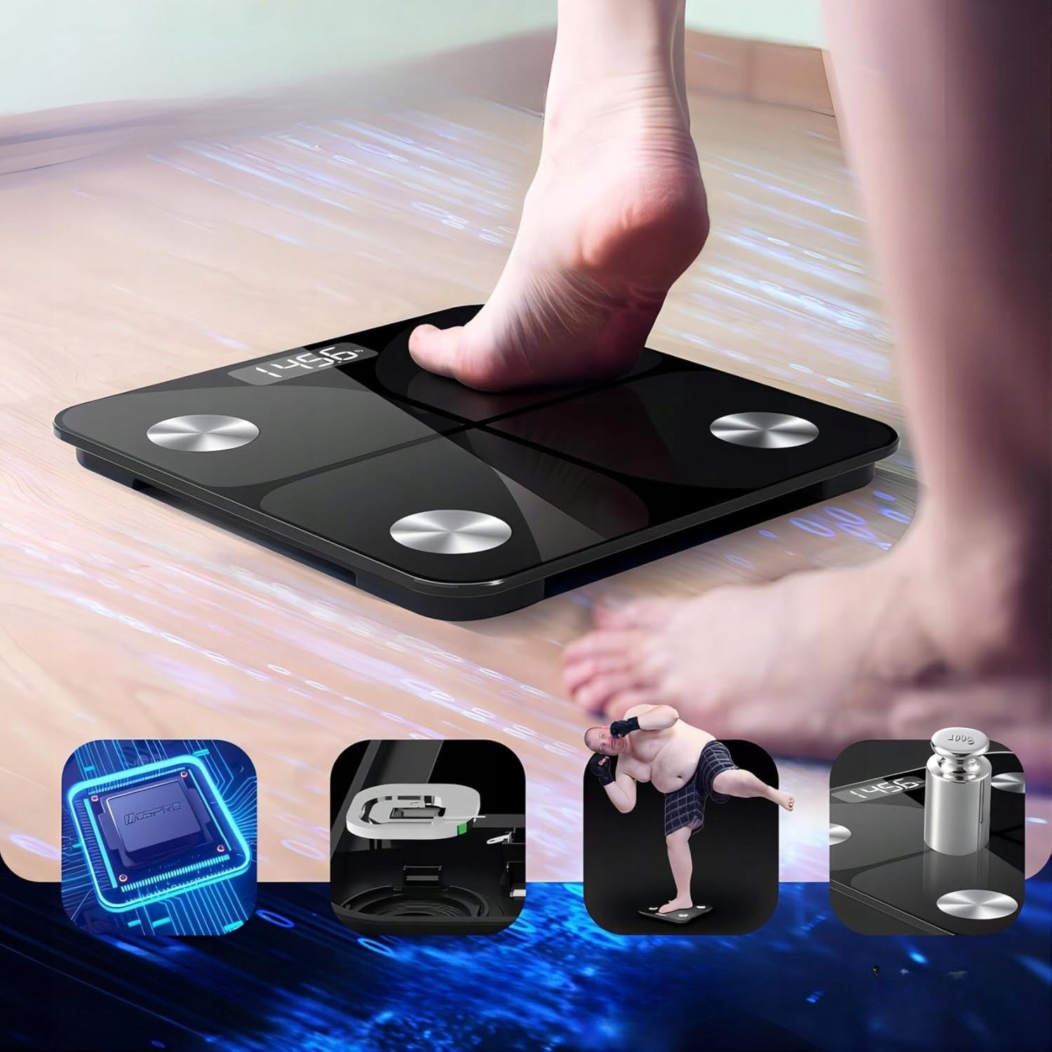 Bathroom Scale Smart Bluetooth Analysis 13 Parameters 180kg Black Manufacturer code Waga Łazienkowa Inteligentna Bluetooth Analiz