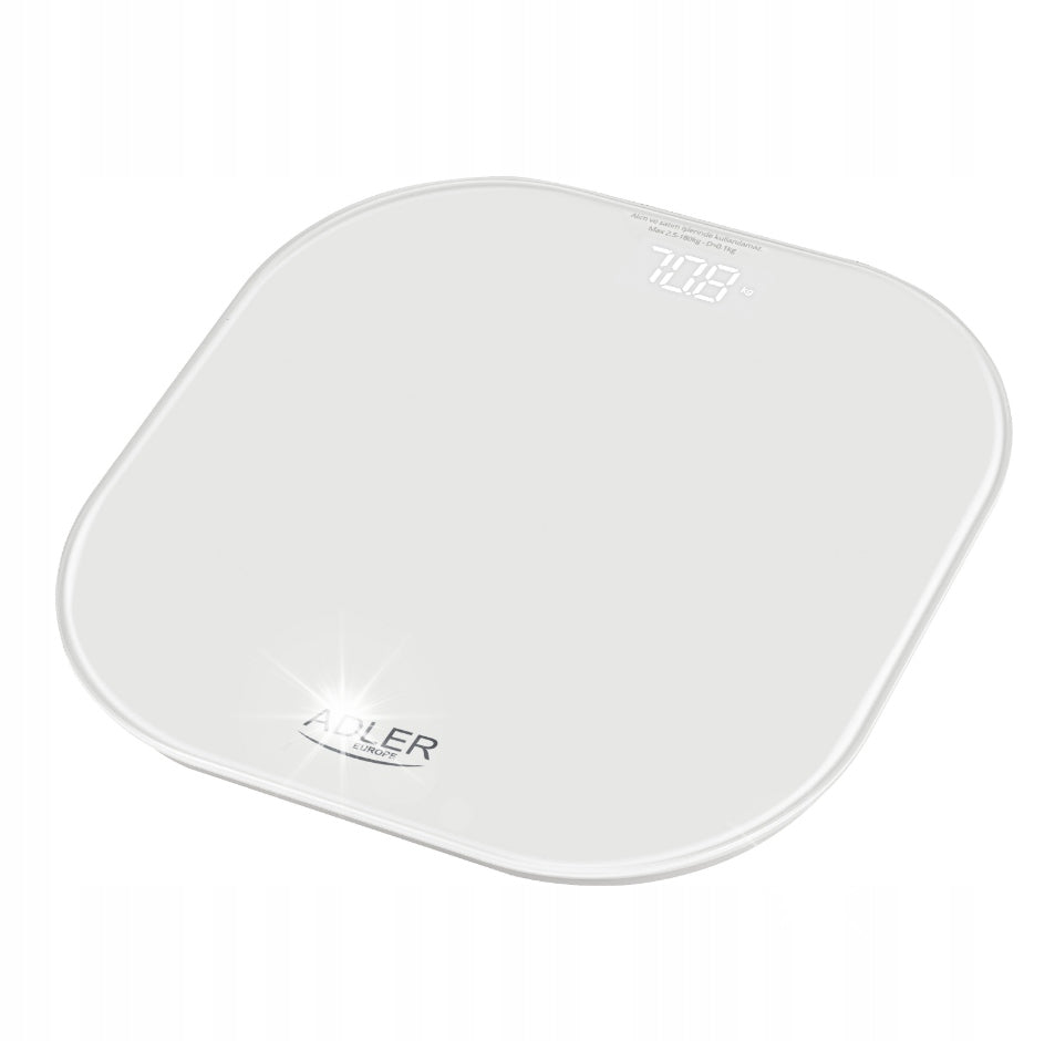 Bathroom Scale Up to 180KG LED Display Tempered Glass + Adler Batteries
