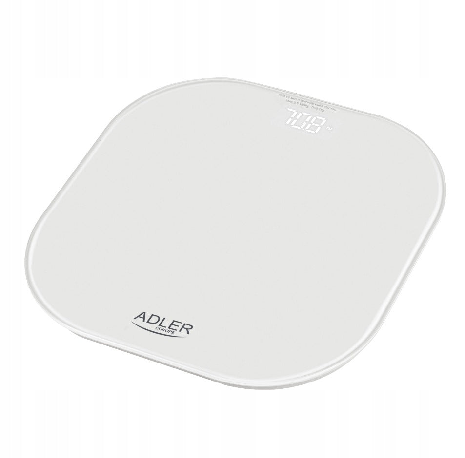 Bathroom Scale Up to 180KG LED Display Tempered Glass + Adler Batteries