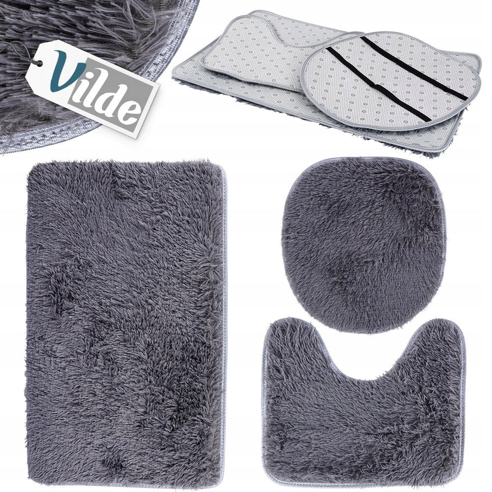 Bathroom Set Hairy Soft Rug Board Cover for Bathroom