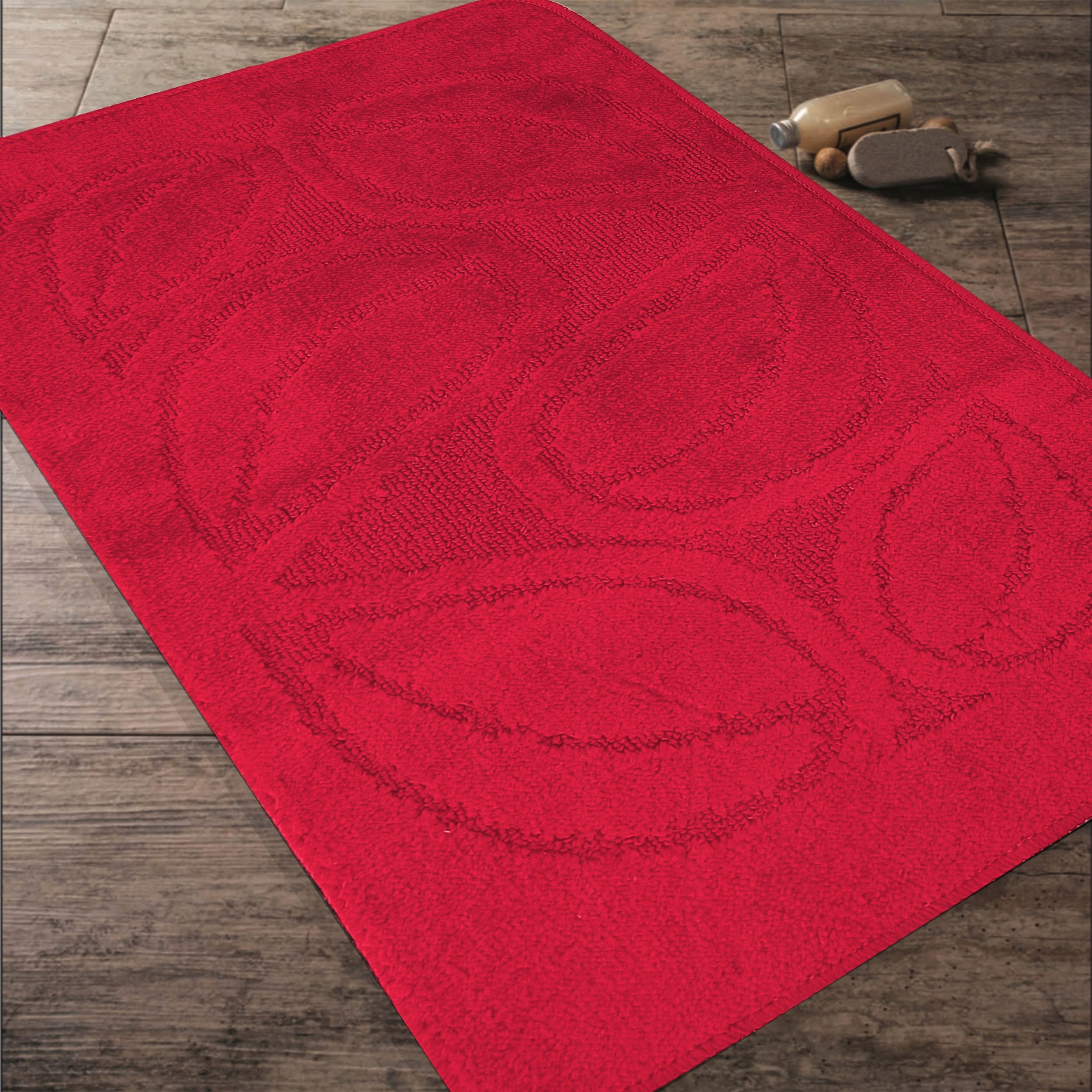 Bathroom Set - Thick Soft -MONTANA-FLORA- Raspberry EAN (GTIN) 5905490918352