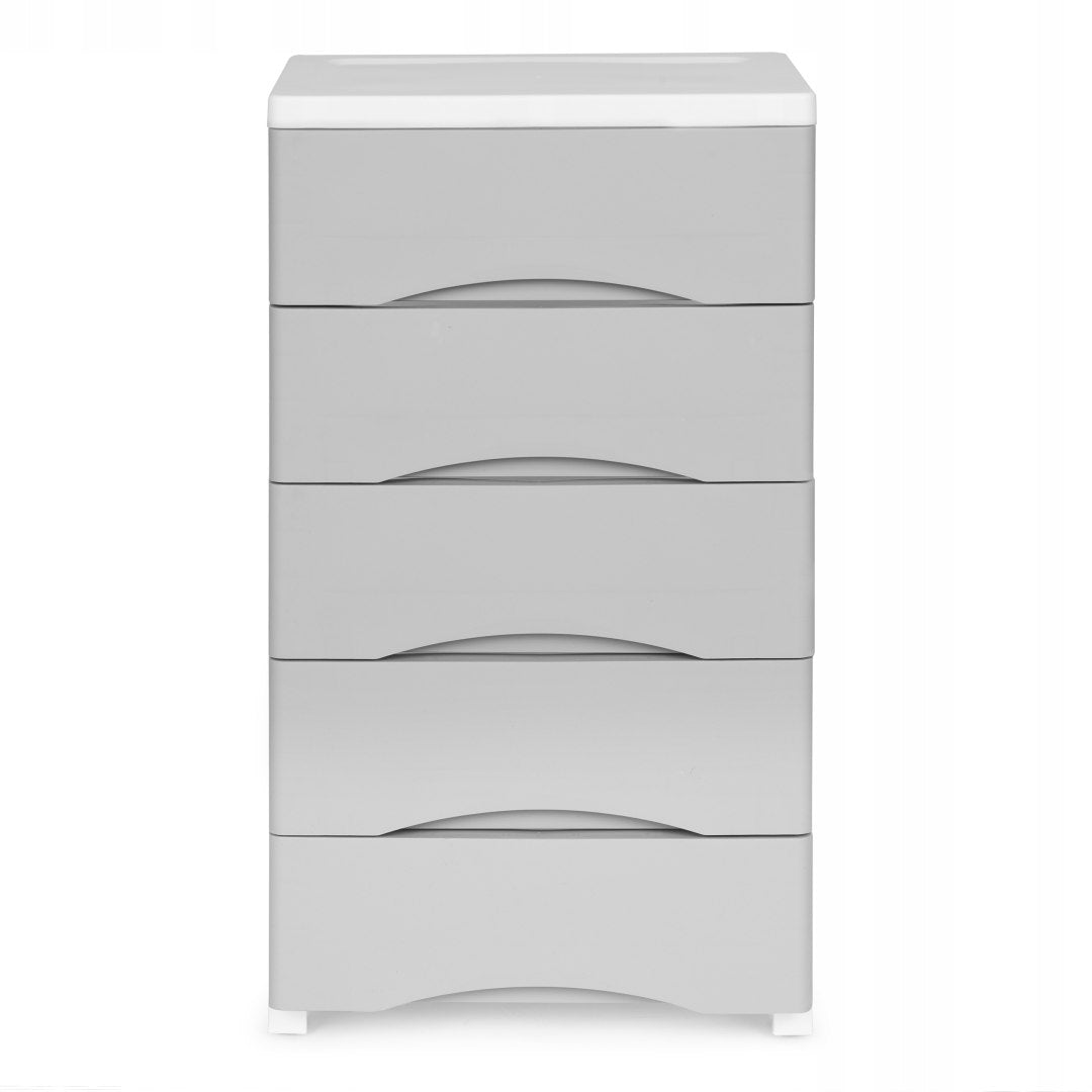 Bathroom Shelving Unit for Room Plastic Cabinet Chest of Drawers On Wheels 75cm Grey Packaging status original