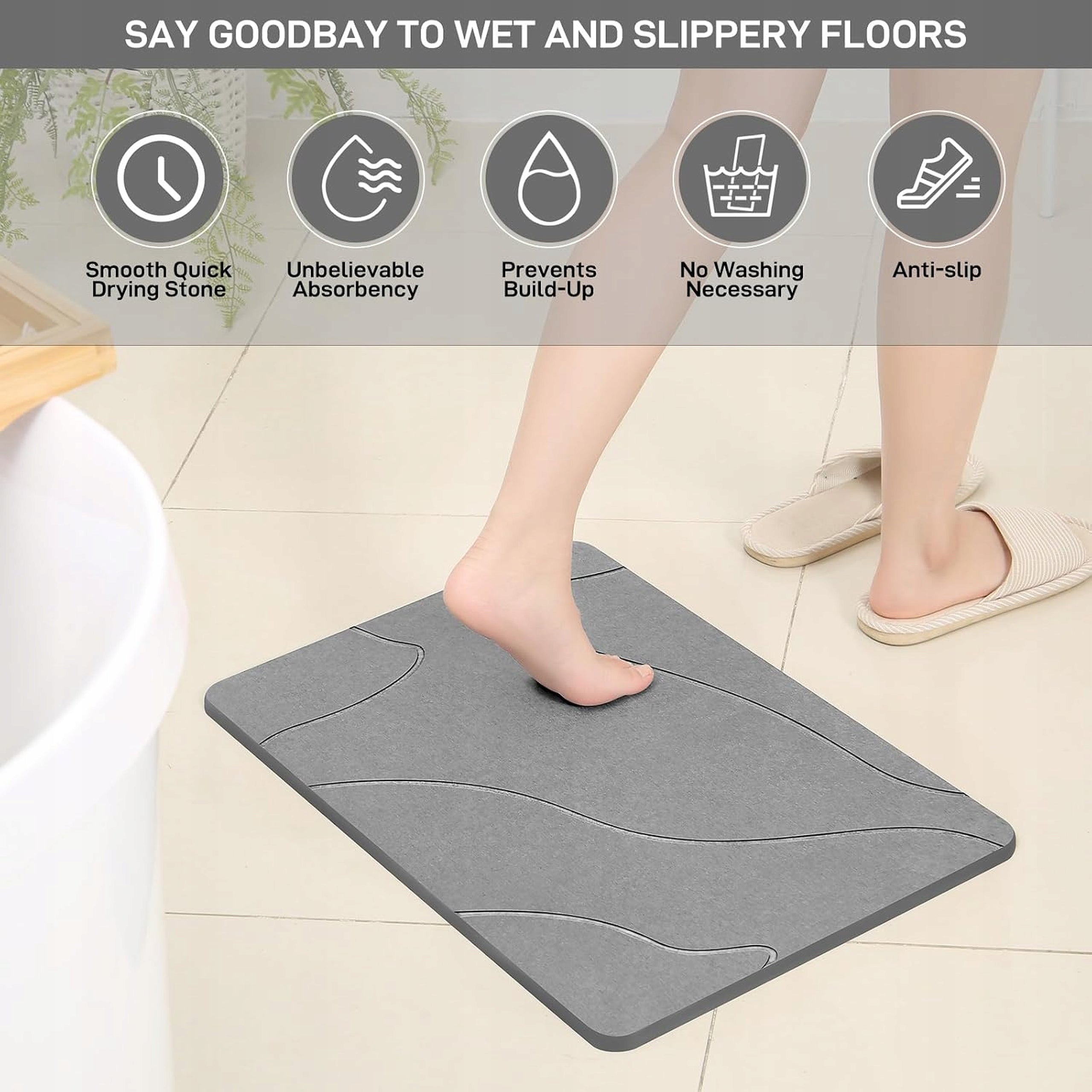 Bathroom Shower Floor Mat 39x60cm Diatomaceous Earth Stone Manufacturer code mata diatomitowa, mata prysznicowa, 39x60