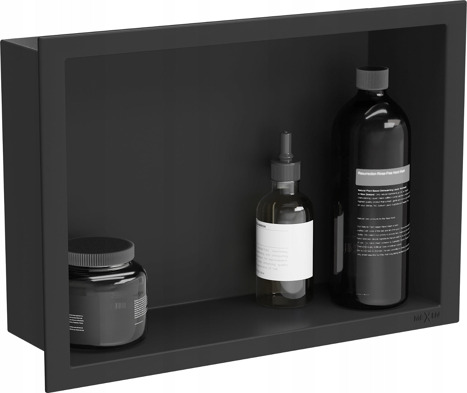 Bathroom Shower Shelf Flange 30x20 Mexen X-Wall-R Black