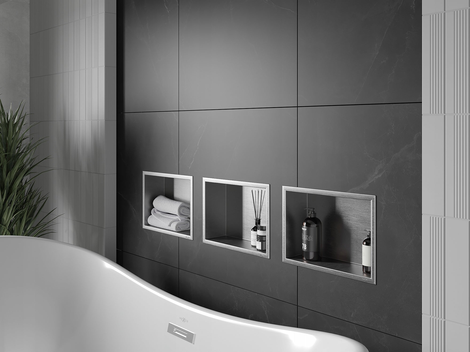 Bathroom Shower Shelf Flange 30x20 Mexen X-Wall inox Brand Mexen