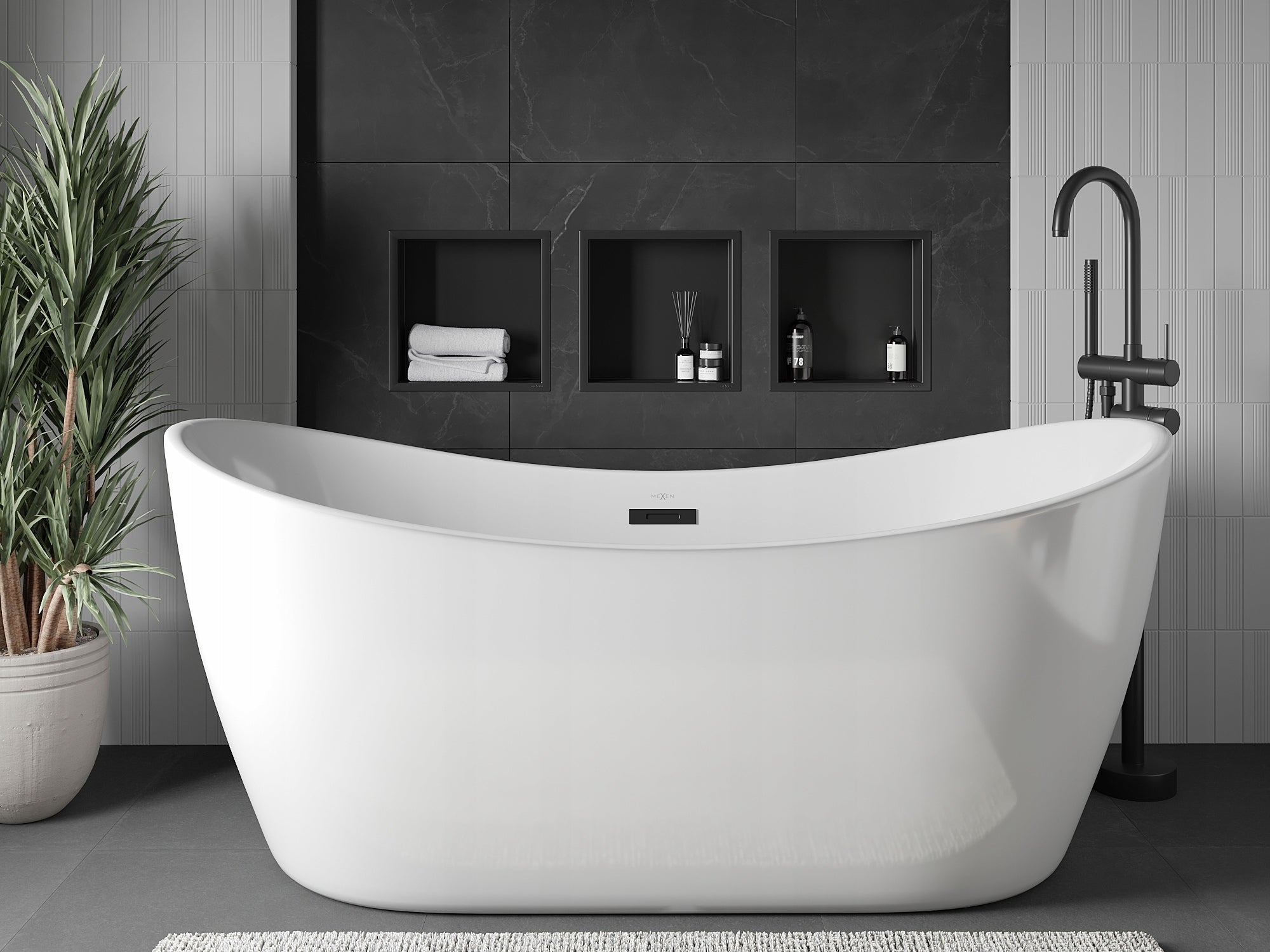 Bathroom Shower Shelf Flange 30x30 Mexen X-Wall-R Black Manufacturer code 1970303010