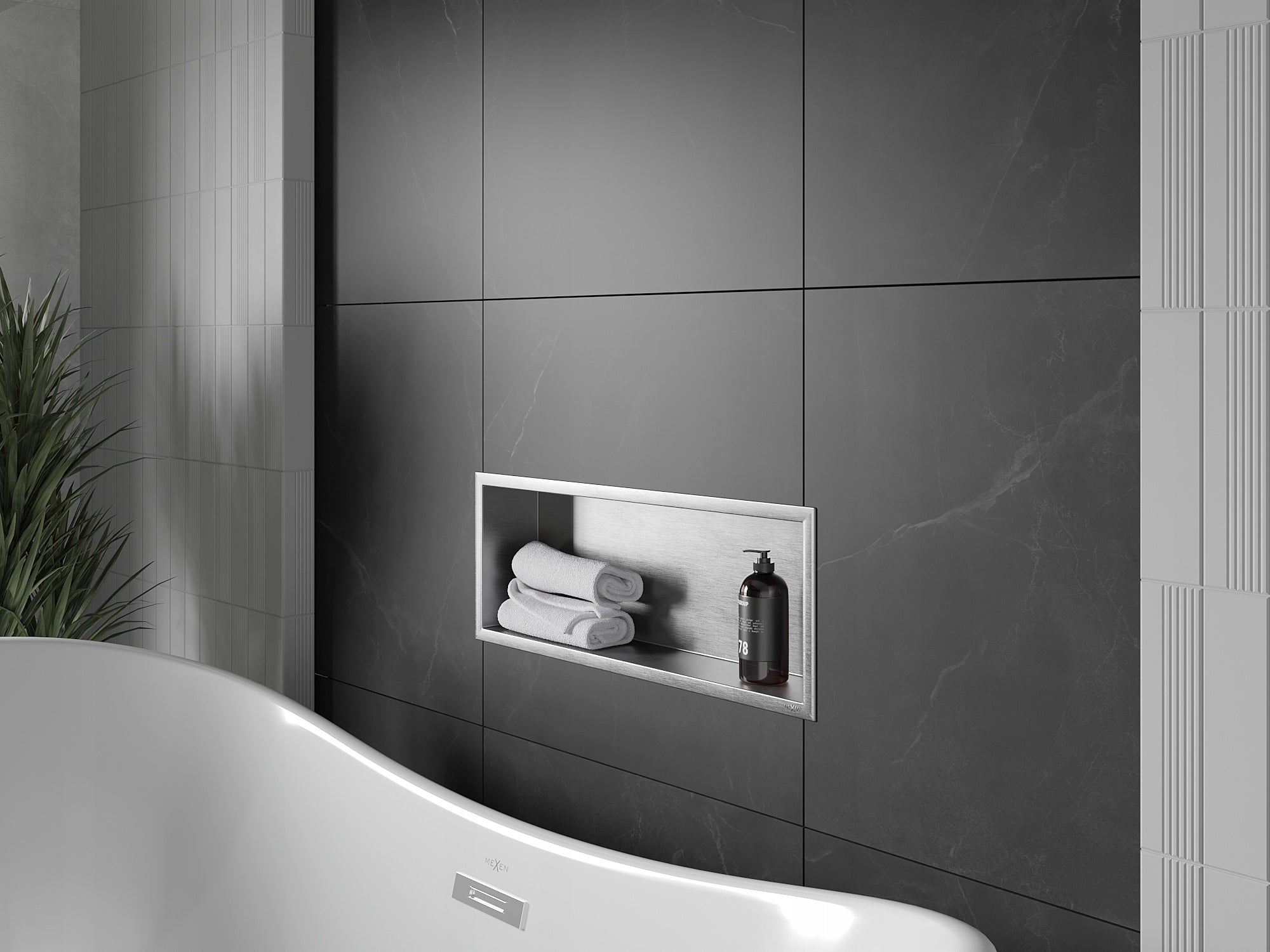 Bathroom Shower Shelf Flange 60x20 Mexen X-Wall inox Brand Mexen