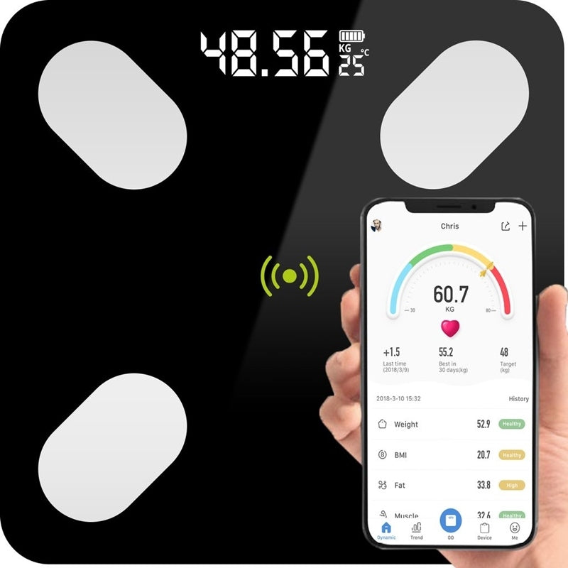 Bathroom Slim Analytical Scale 180kg SMART Bluetooth