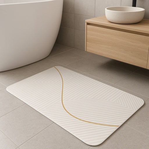 Bathroom mat non-slip quick-drying rug for bathroom beige 50x80 Brand no brand
