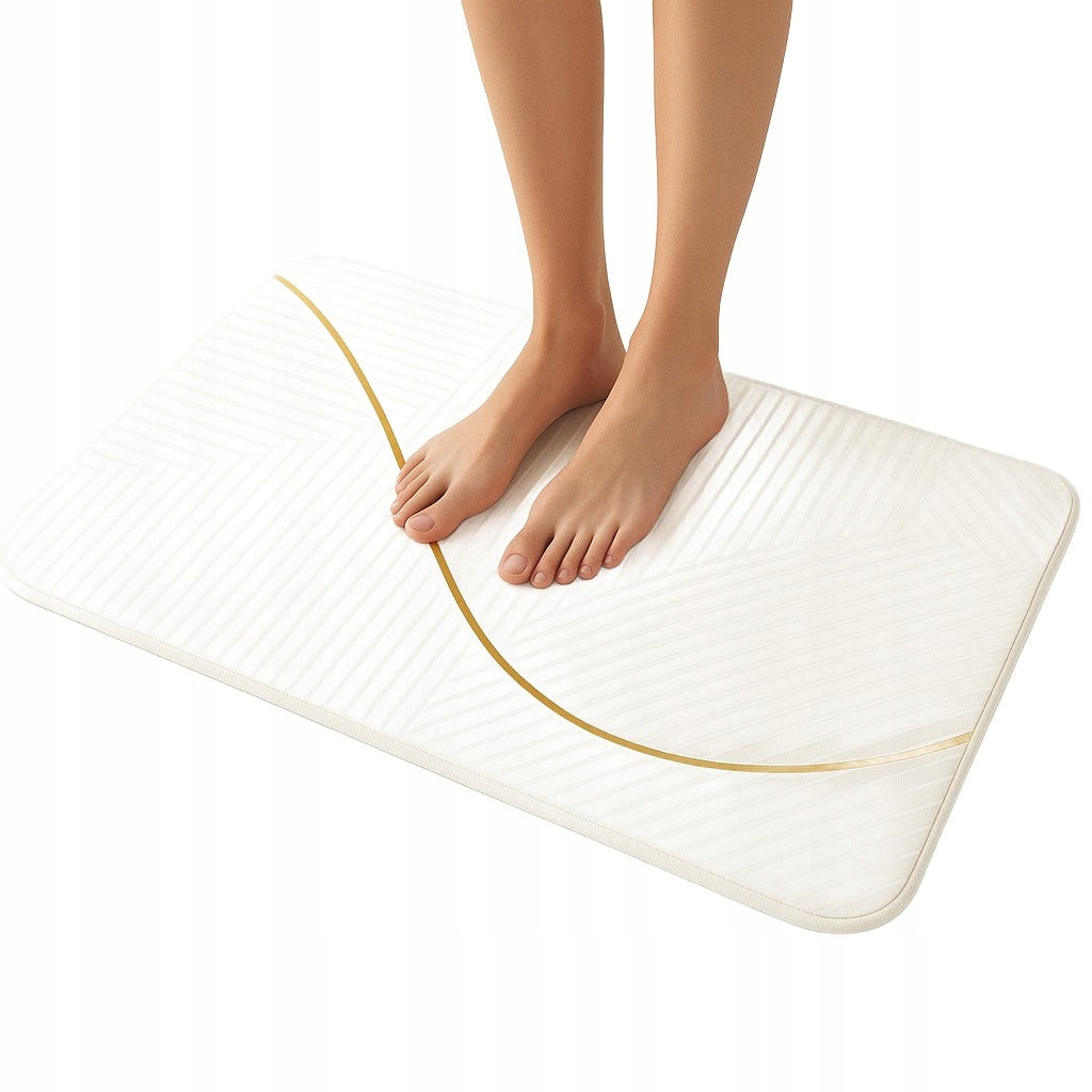 Bathroom mat non-slip quick-drying rug for bathroom beige 50x80 EAN (GTIN) 5904826304289