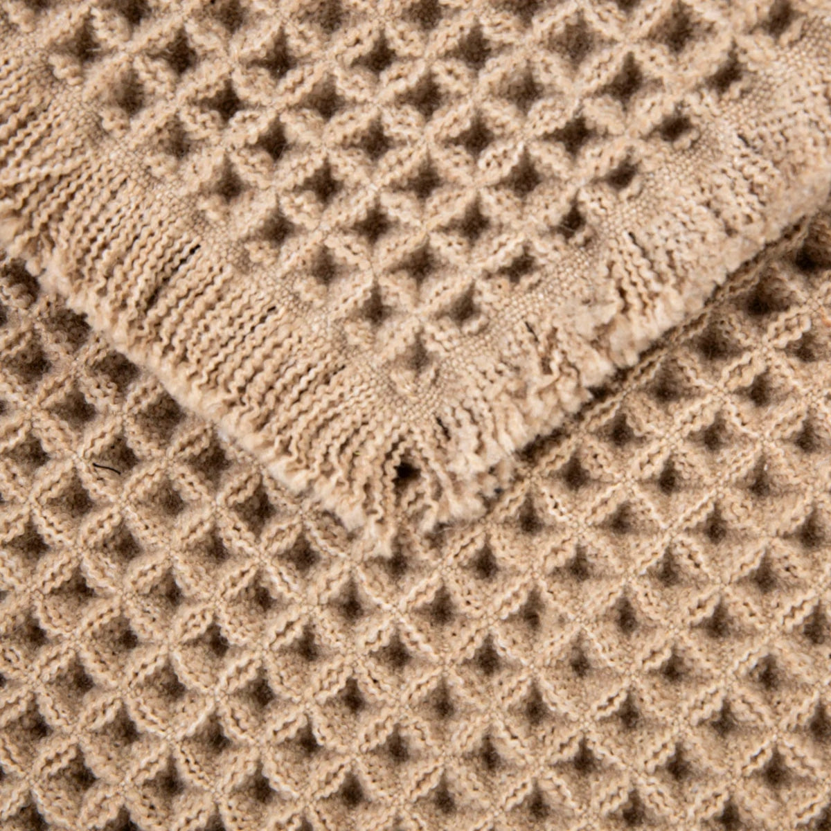 Bathroom rug VAFFEL beige with wafer texture 40x60 cm HOMLA Product width 40 cm