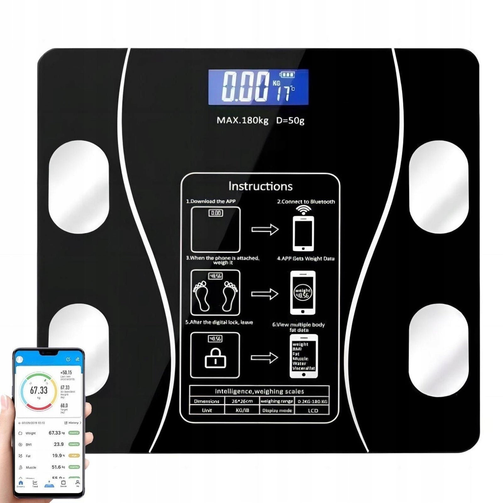 Bathroom scale Bedee OKOK WHITE