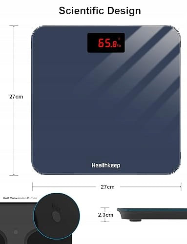 Bathroom scale Healthkeep LED BT with BMI max.180kg grey AH7167 Brand Healthkeep