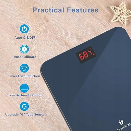 Bathroom scale Healthkeep LED BT with BMI max.180kg grey AH7167 Manufacturer code Brak informacji