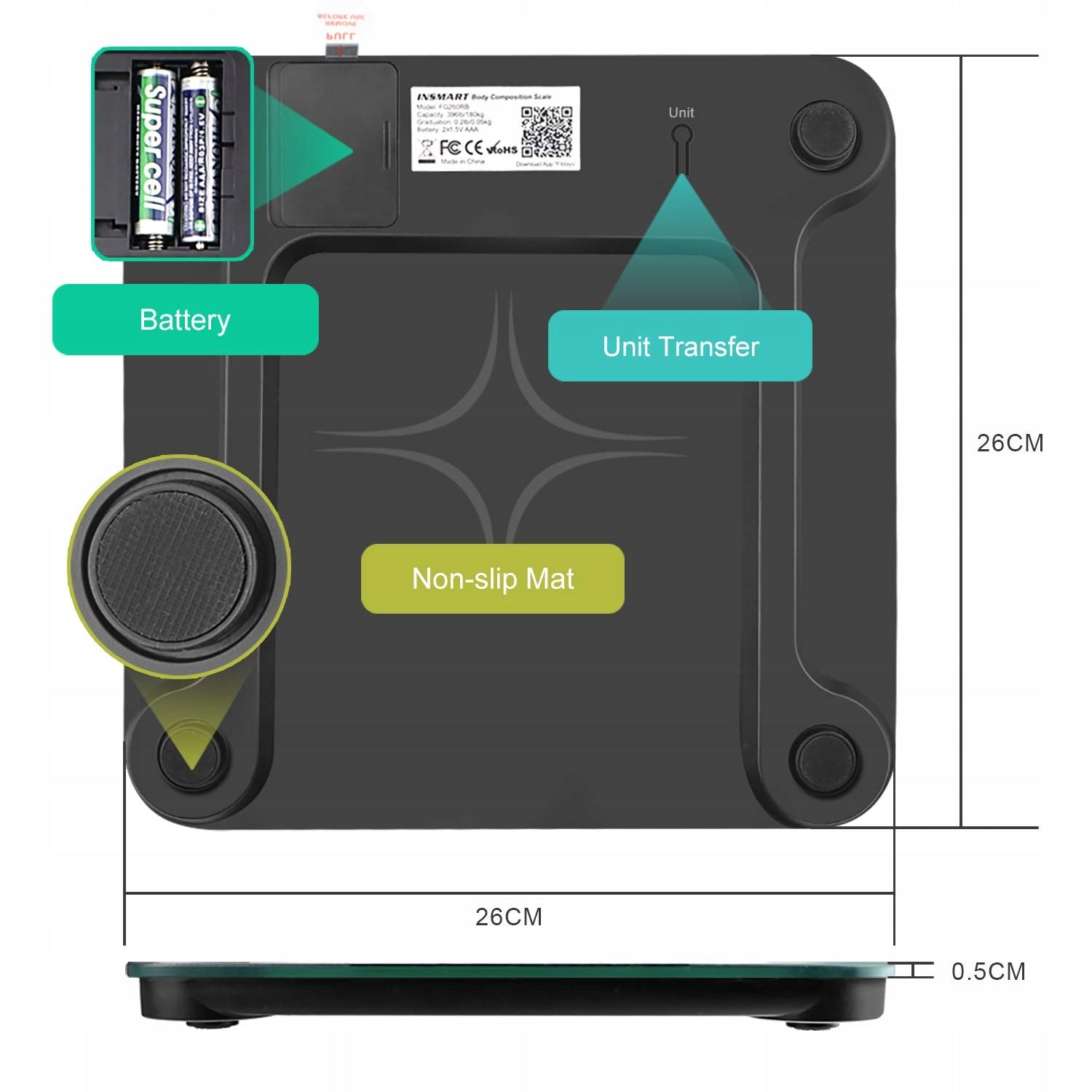 Bathroom scale Insmart FG260 Manufacturer code FG260