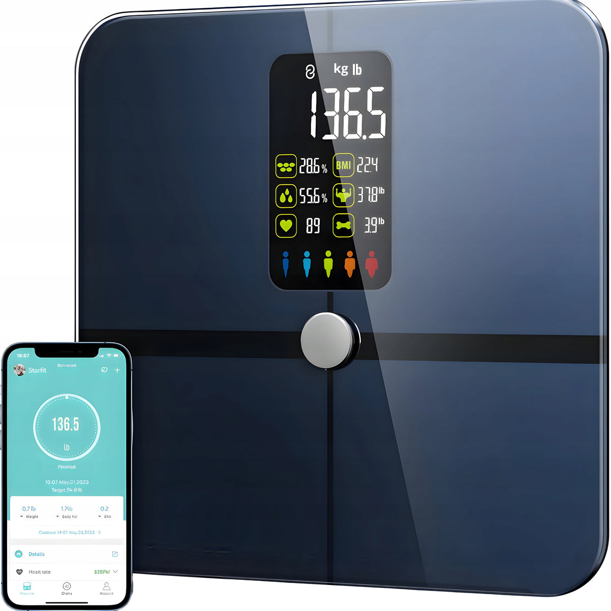 Bathroom scale SILVER SHARKY SMART+ FA604