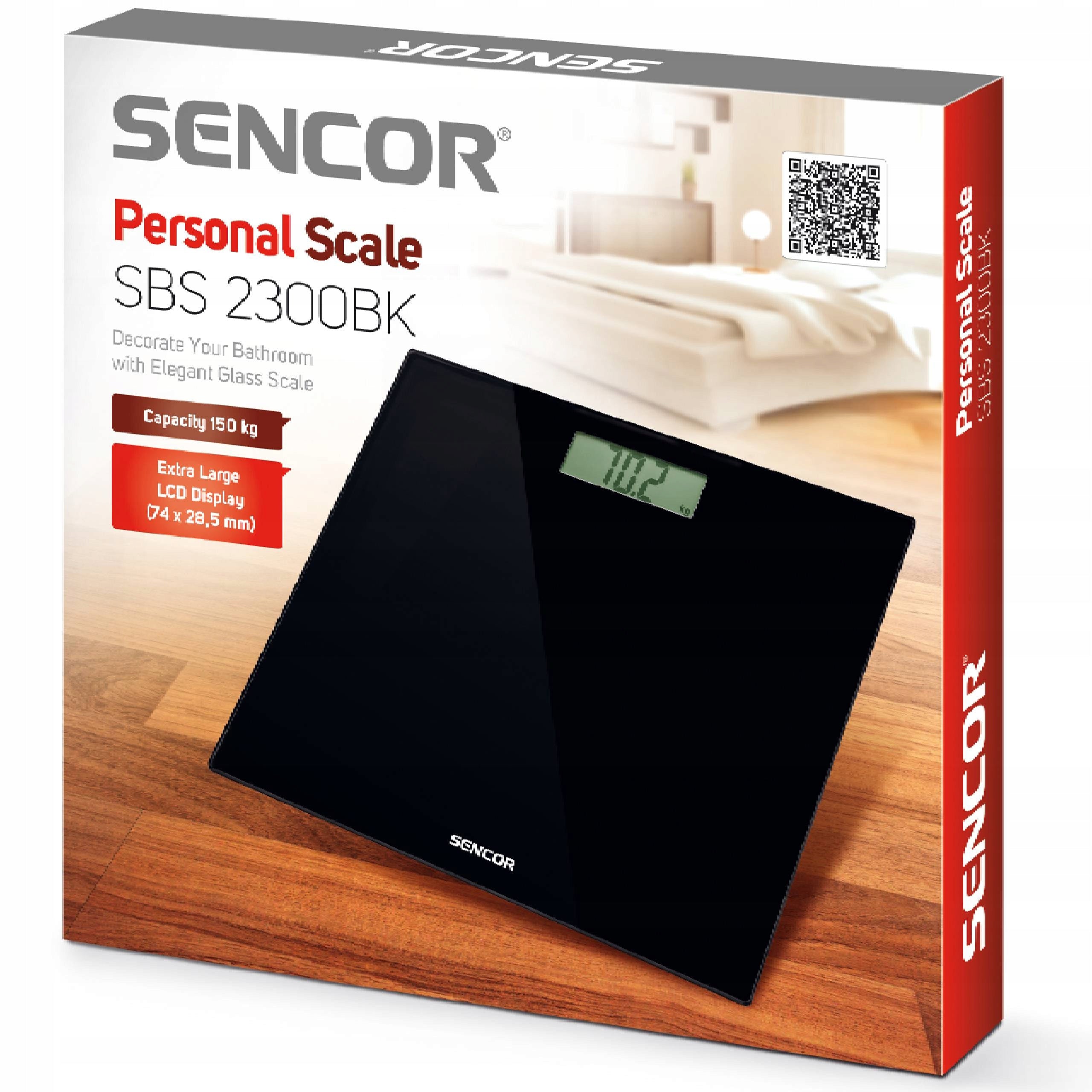 Bathroom scale Sencor SBS 2300BK up to 150 kg LCD Manufacturer code SBS 2300BK
