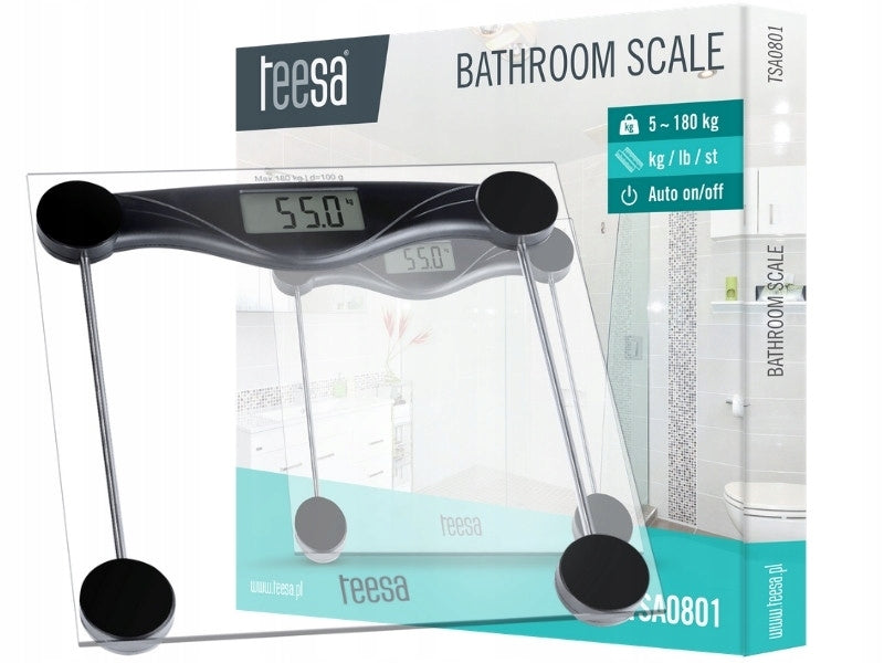 Bathroom scale Teesa LCD glass accuracy up to 0,1 kg max 180 kg