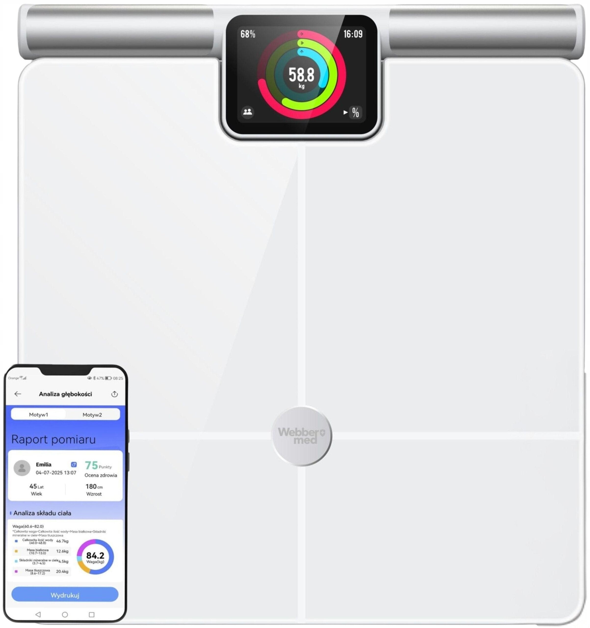 Bathroom scale WEBBER Siena PS636 White Brand Webber