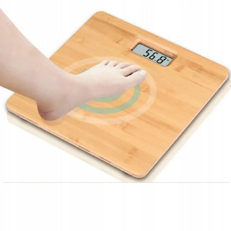 Bathroom scale bamboo electronic LCD up to 180 kg modern, stable Manufacturer code Waga łazienkowa bambusowa elektroniczna 180kg
