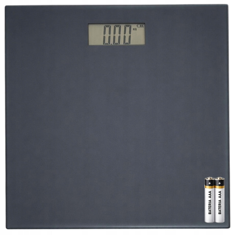 Bathroom scale electronic LCD glass grey 180 kg + 2x Batteries freebie
