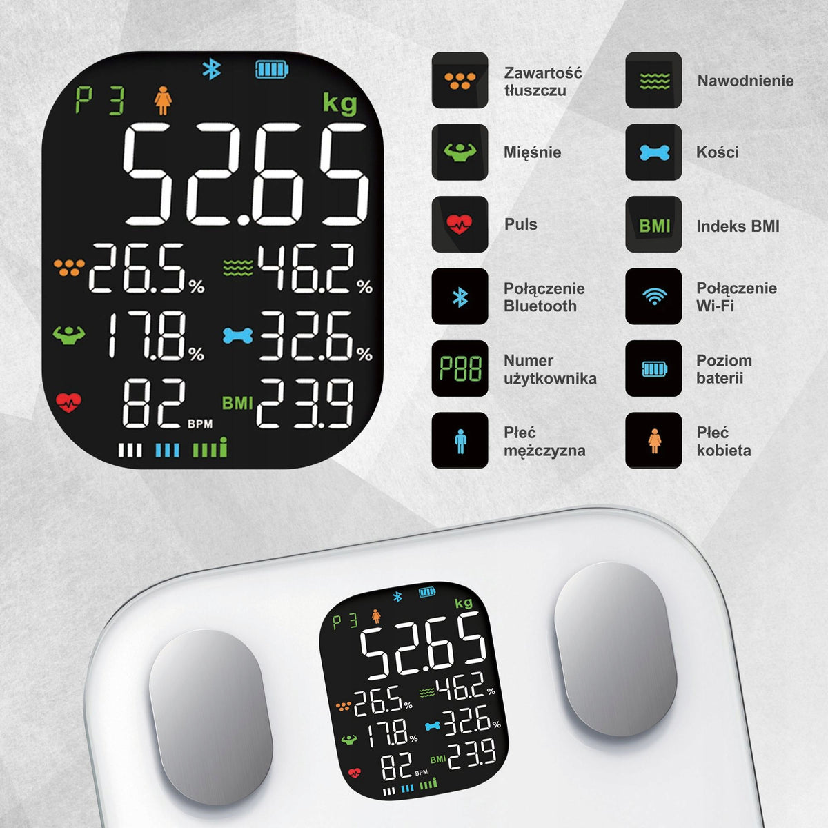 Bathroom scale electronic analytical smart BMI KLAUSBERG SMART Packaging status original