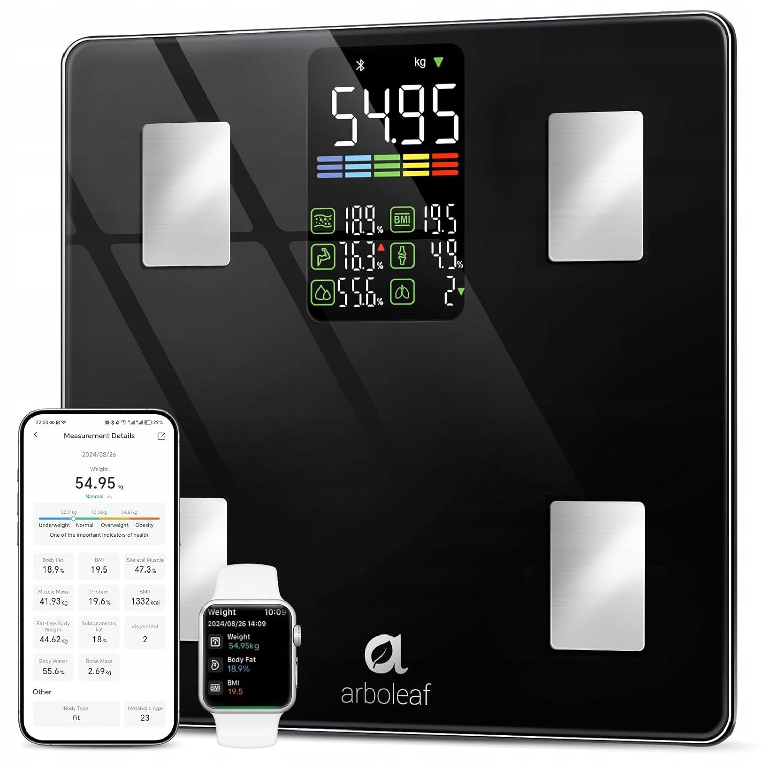 Bathroom scale for measuring body fat, muscle mass + application! Brand no brand