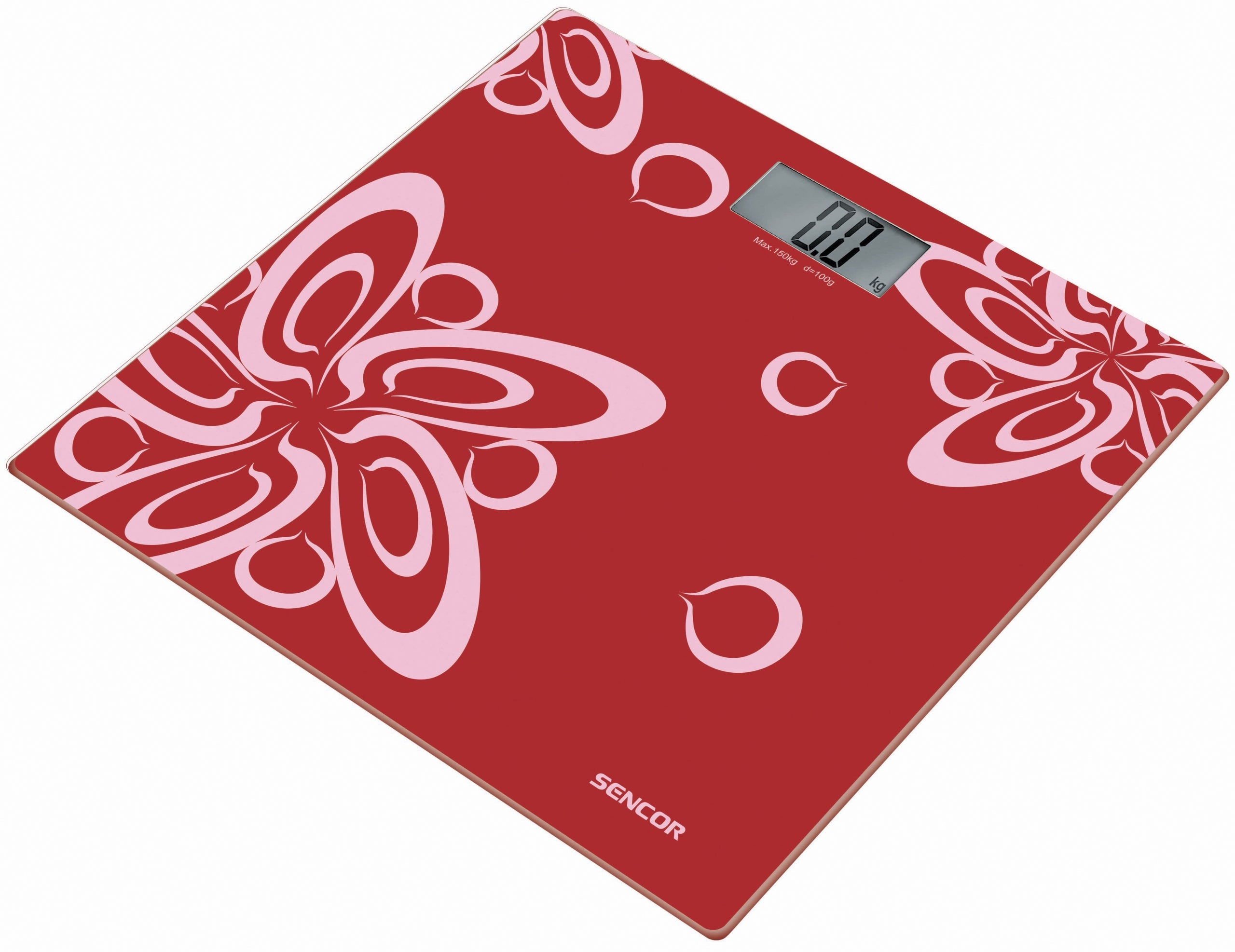 Bathroom scale glass thin Sencor SBS2507RD LCD 150kg SLIM