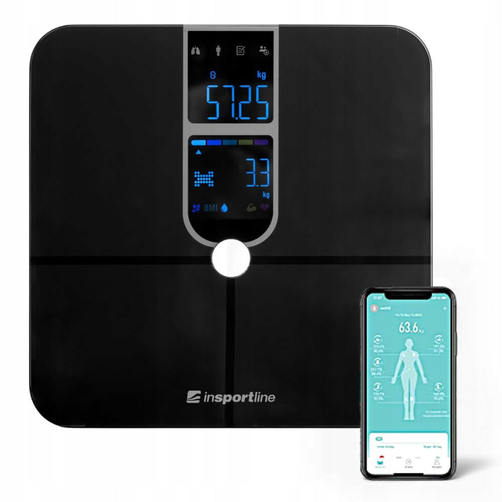 Bathroom scale inSPORTline Syncale 100 ANALYSIS OF BODY COMPOSITION Bluetooth 17in1