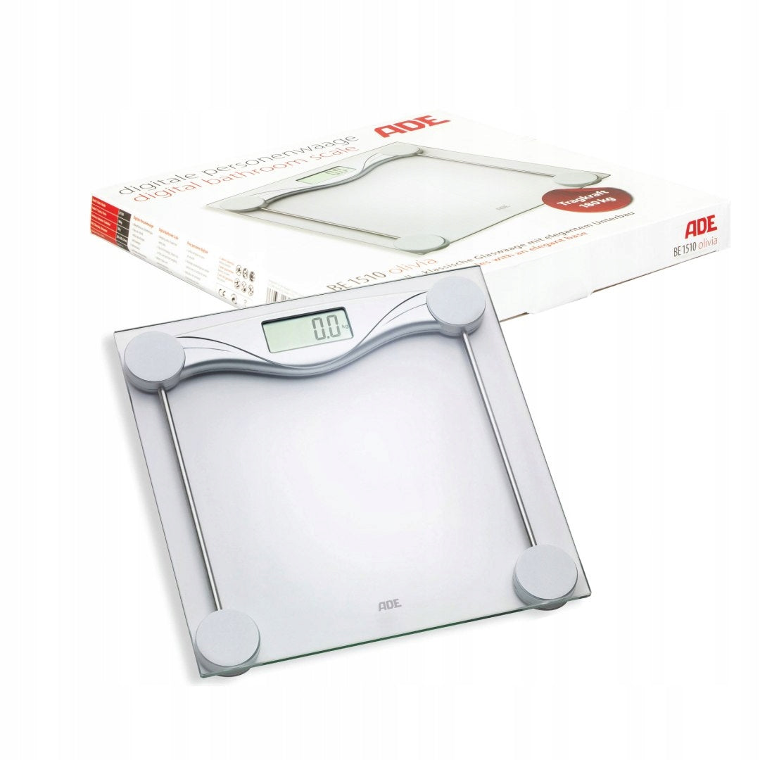 Bathroom scale up to 180 KG ADE 28 x 28 cm transparent Brand ADE