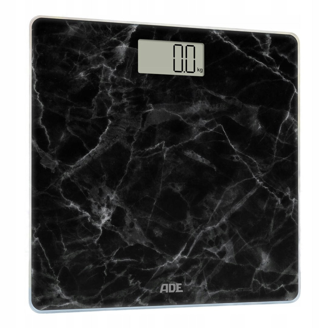 Bathroom scale up to 180 kg ADE 30 x 30 cm marble pattern black