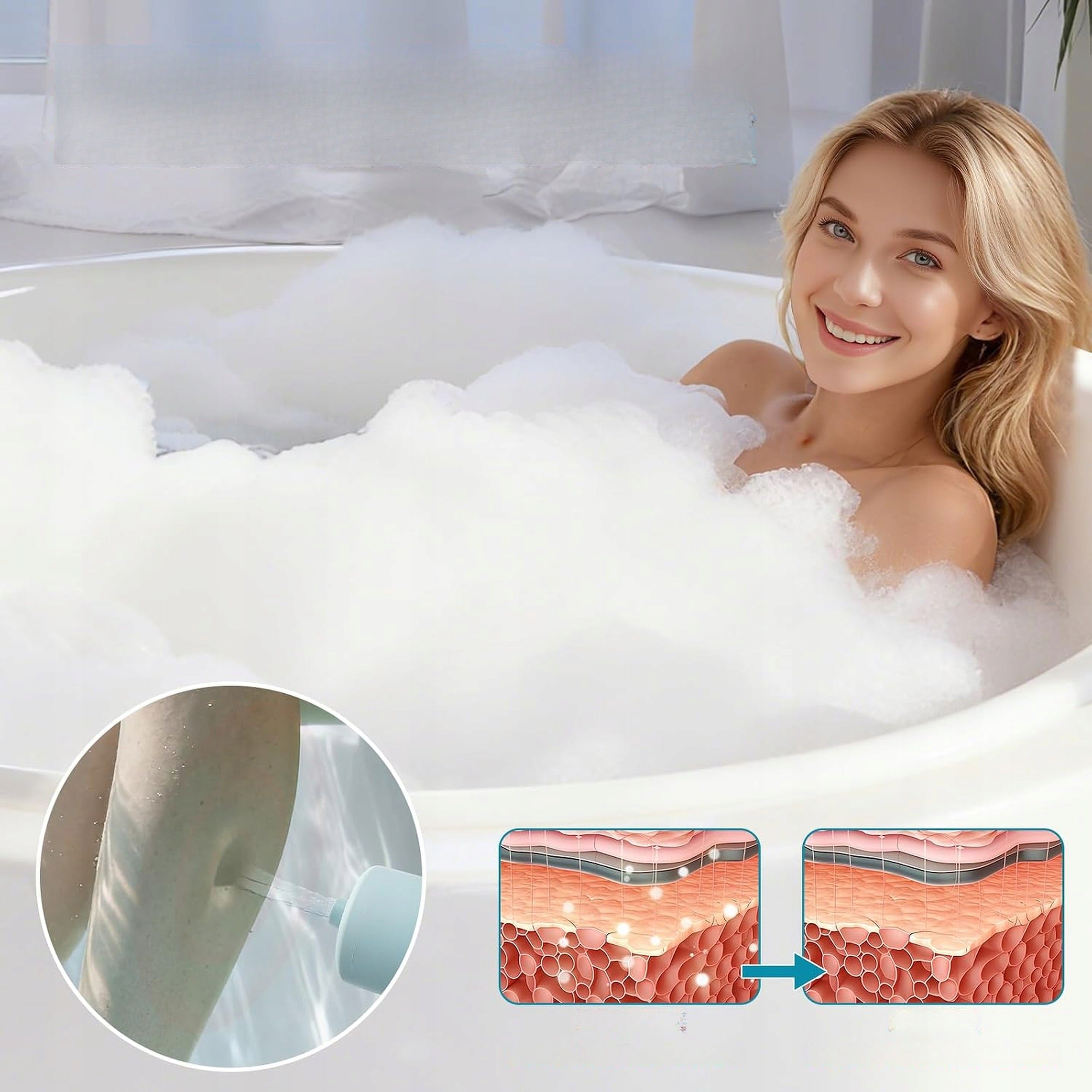 Bathtub Massager with Spa Bubbles Wireless 65kPa Blue Brand no brand