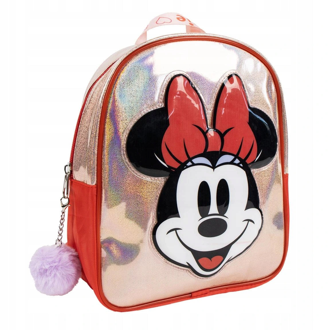 Batoh dětský červený metalický, Minnie