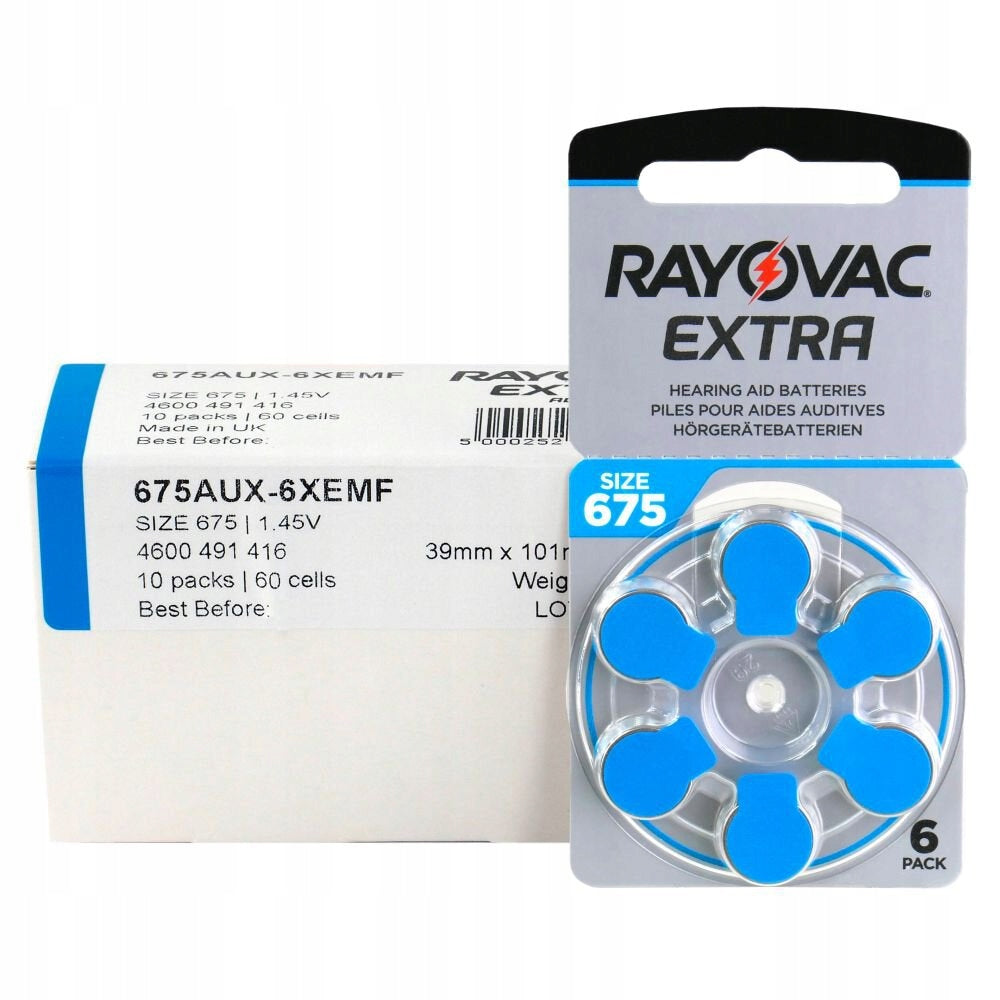 Batteries RAYOVAC 675 EXTRA ADVANCED 3 boxes (180) EAN (GTIN) 5900672167429